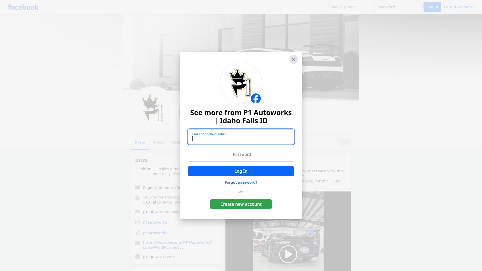 Screenshot of p1autoworks.com