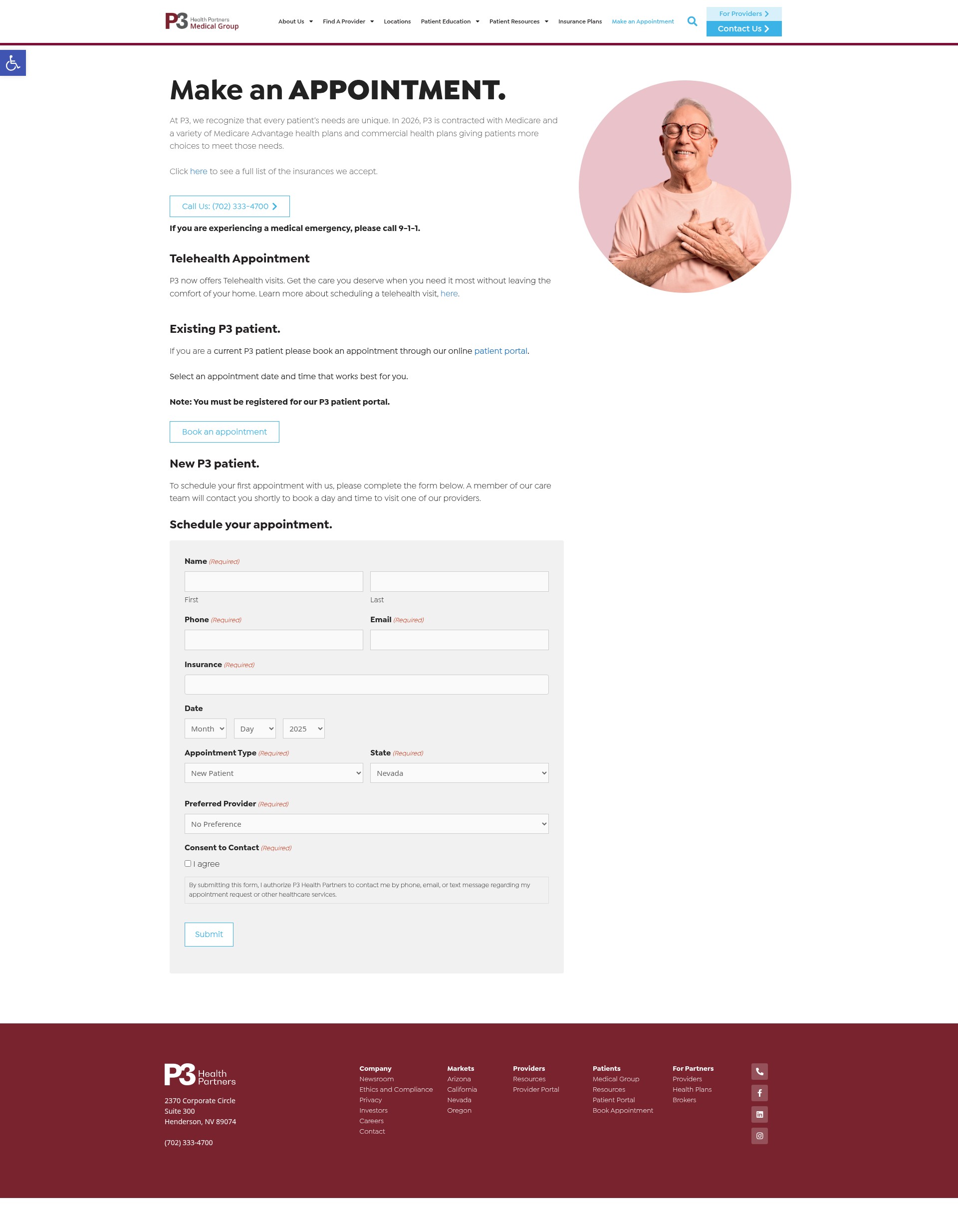 Screenshot of p3hp.org