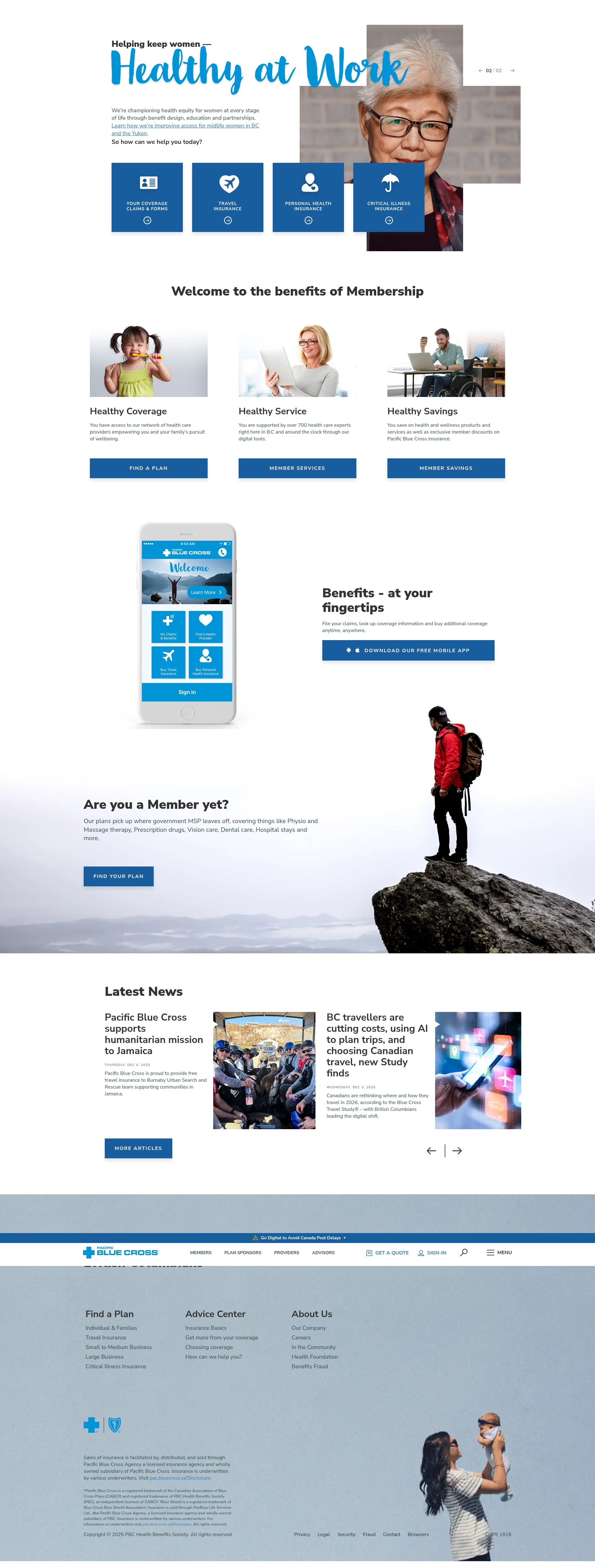 Screenshot of pac.bluecross.ca
