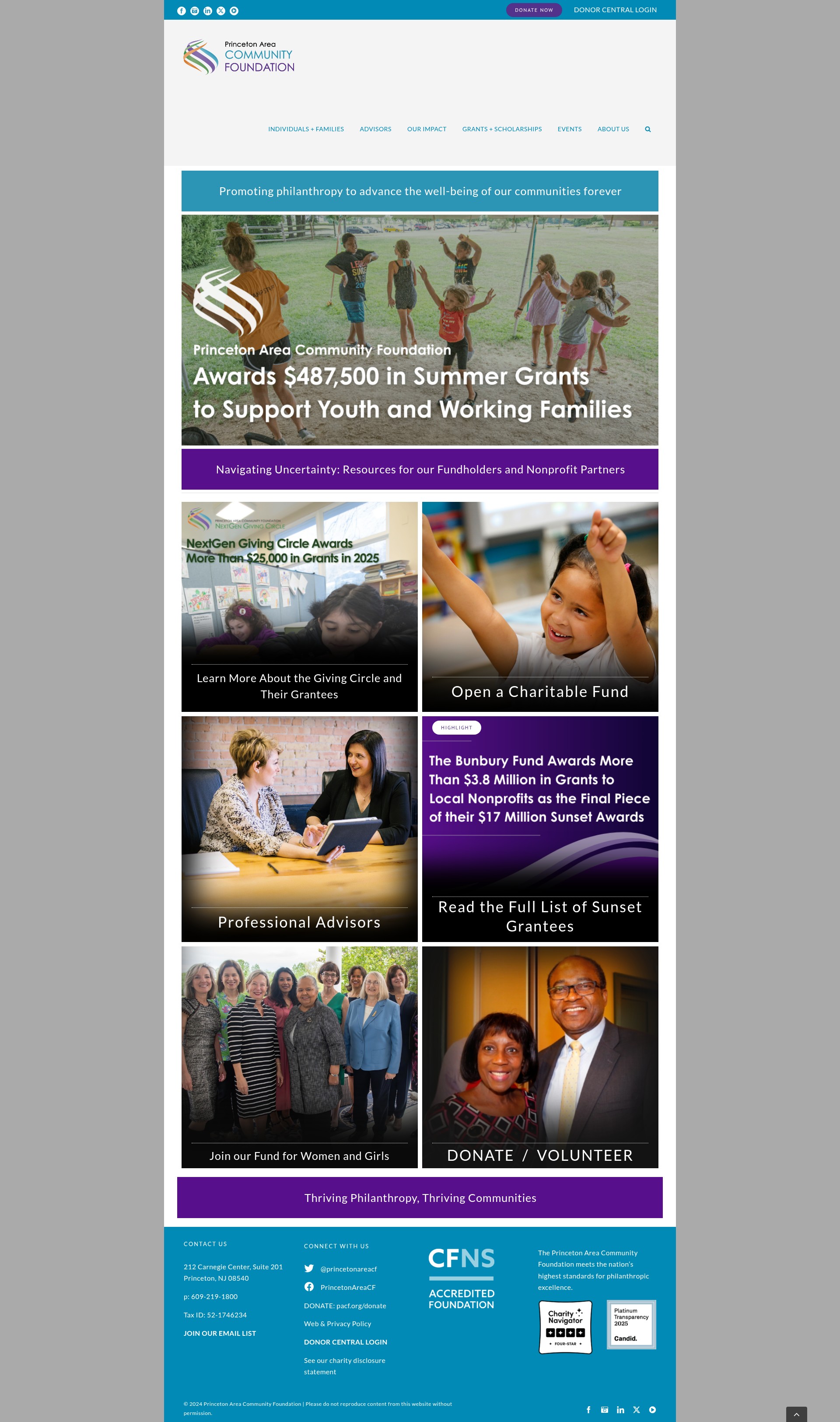 Screenshot of pacf.org