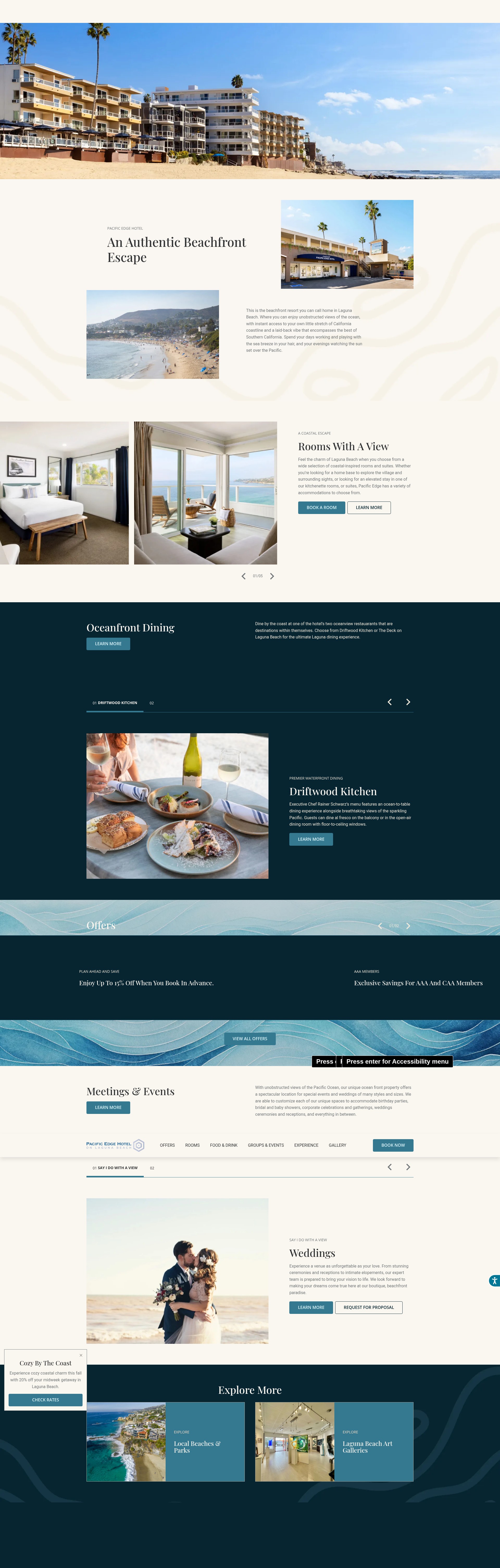 Screenshot of pacificedgehotel.com