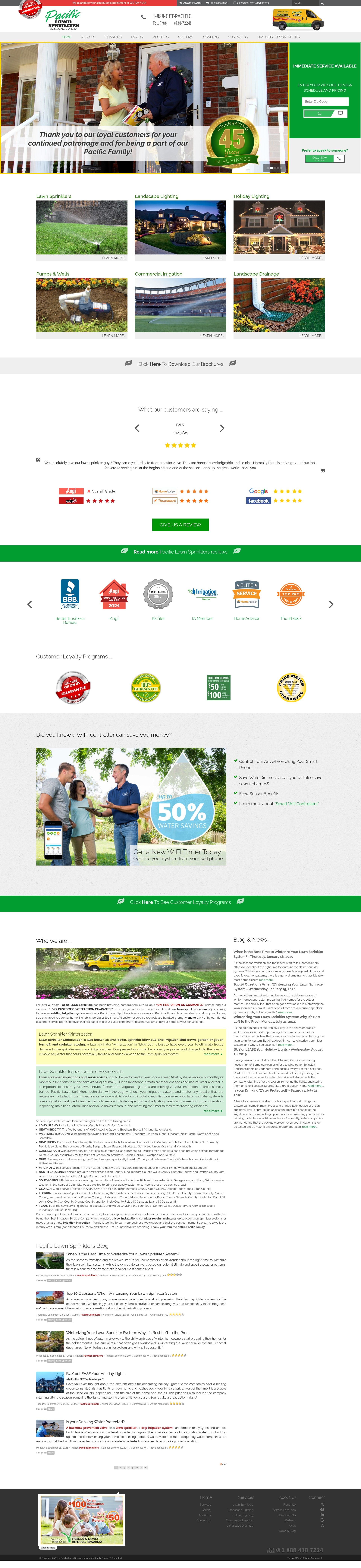 Screenshot of pacificlawnsprinklers.com