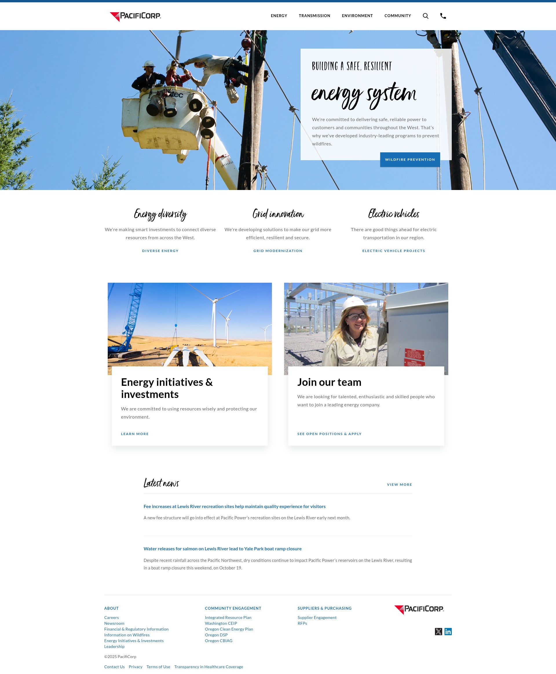 Screenshot of pacificpower.net