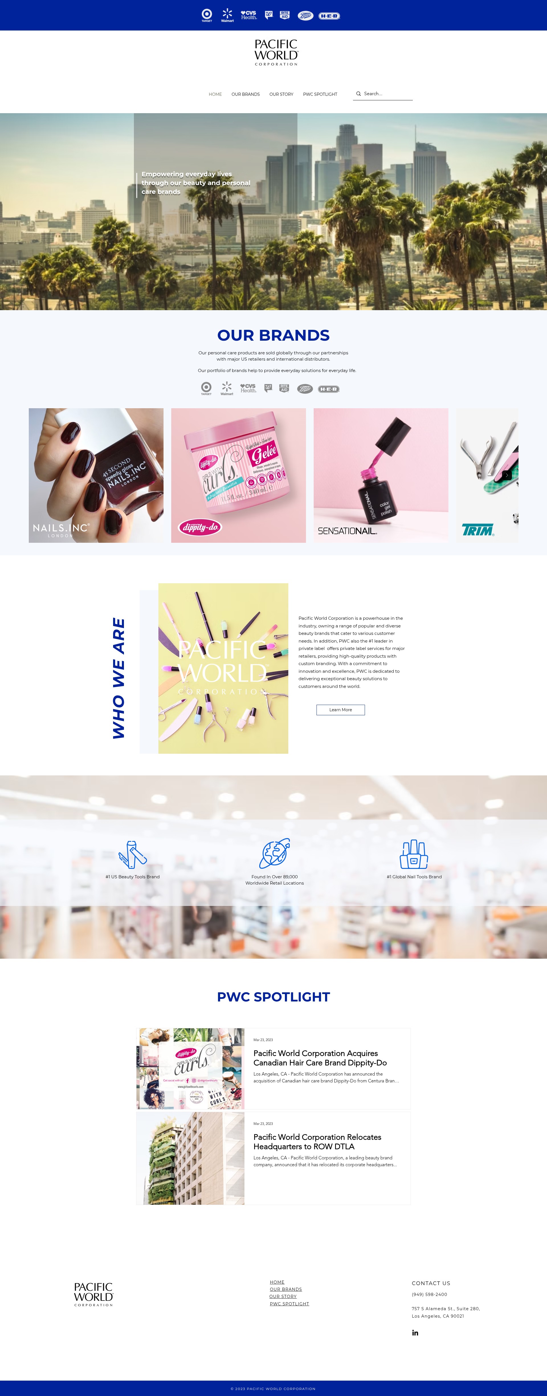 Screenshot of pacificworldcorp.com