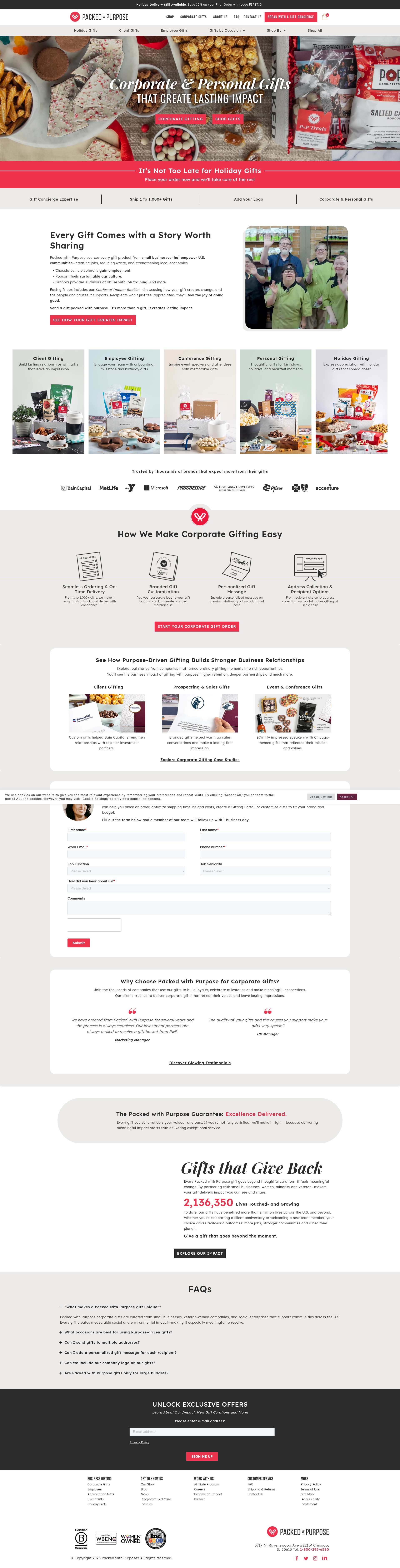 Screenshot of packedwithpurpose.gifts