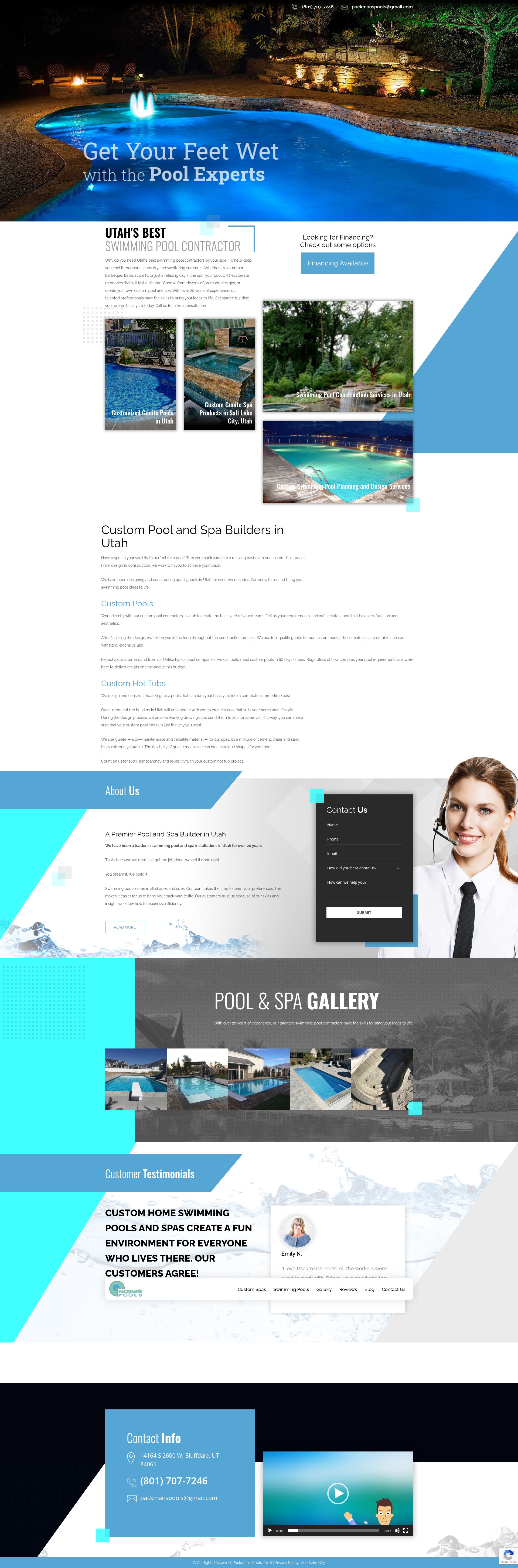 Screenshot of packmanspools.com