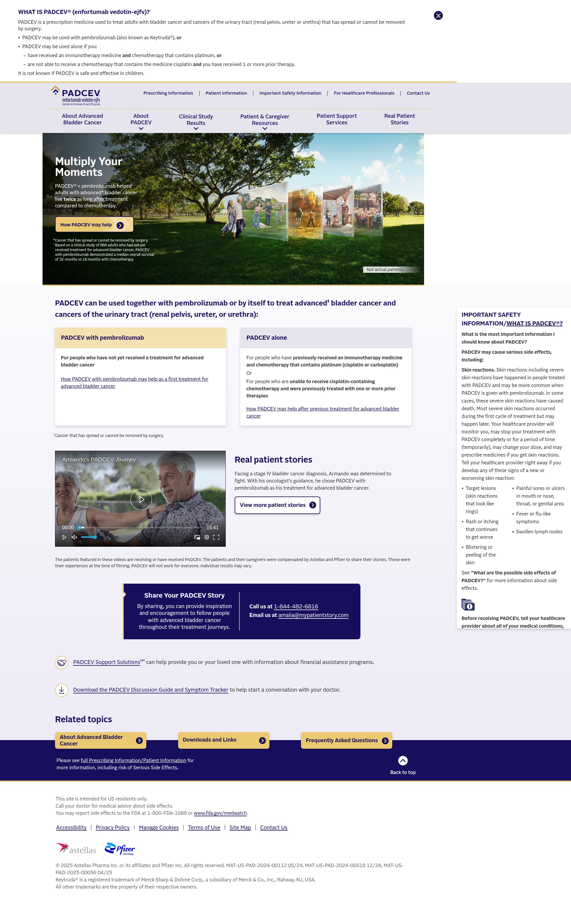 Screenshot of padcev.com