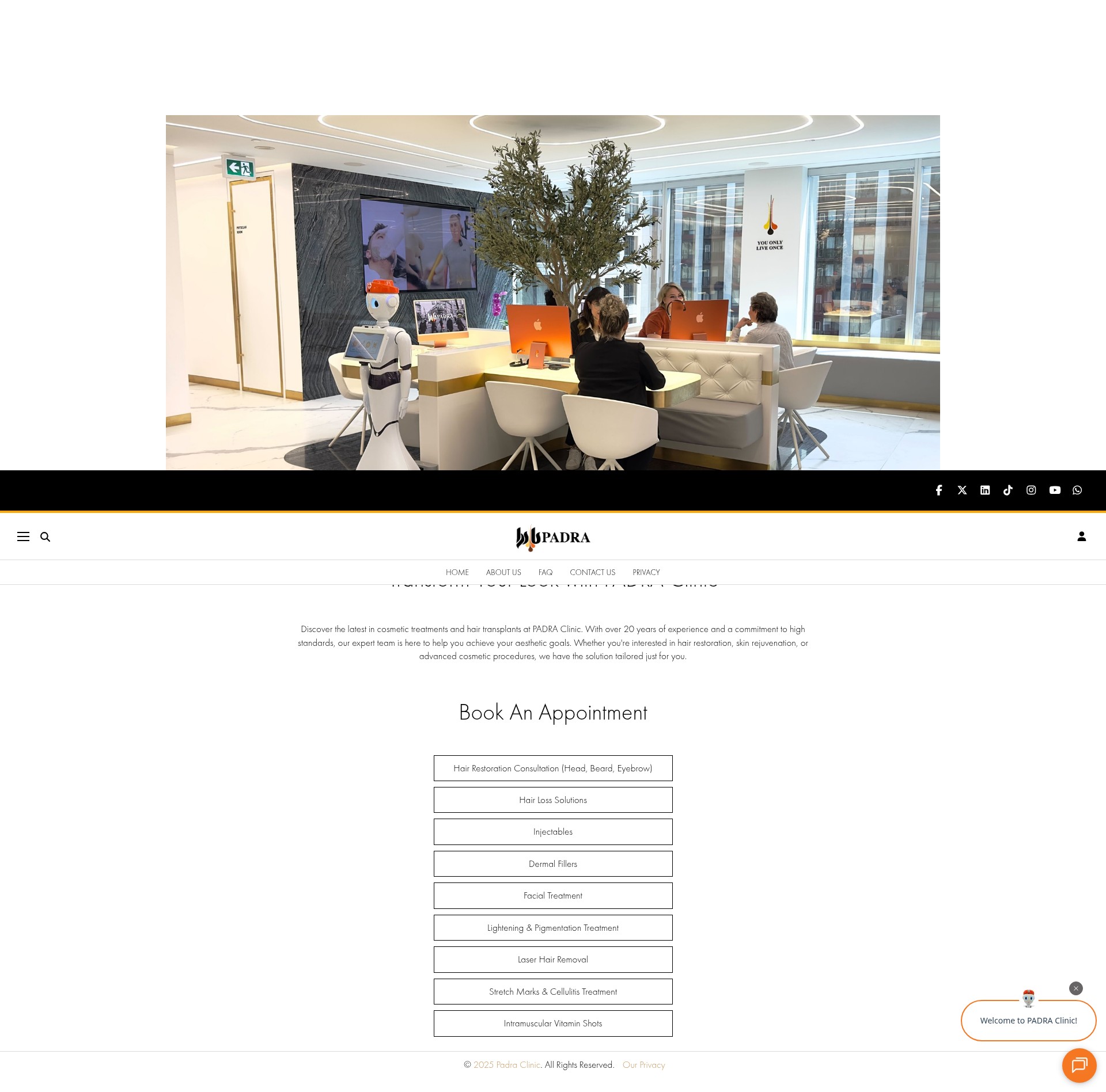 Screenshot of padraclinic.ca