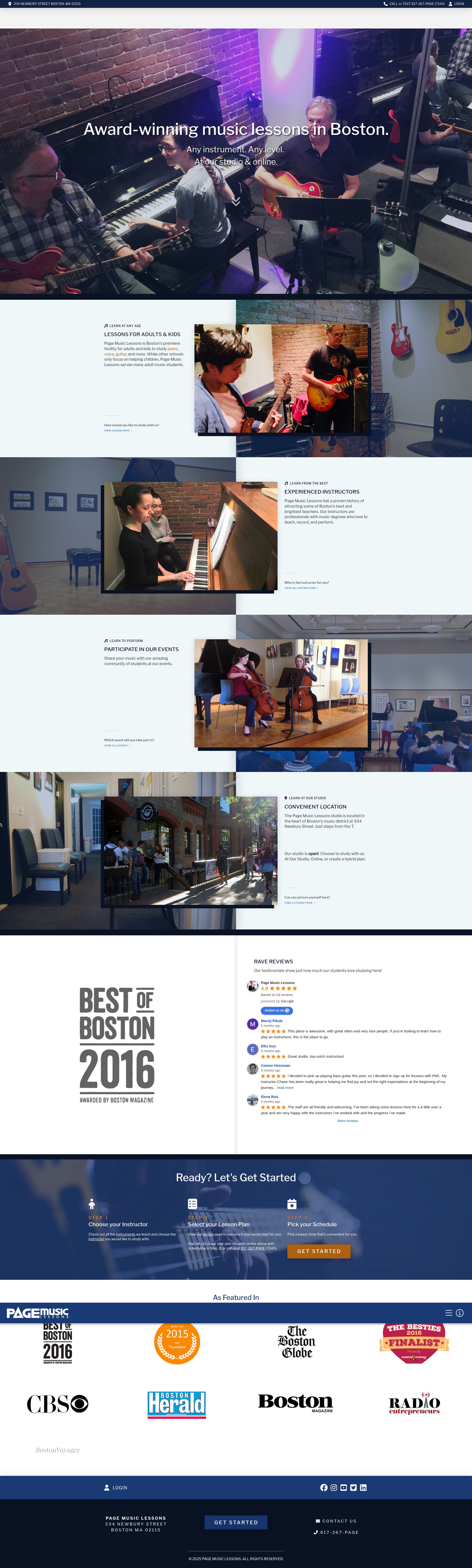 Screenshot of pagemusiclessons.com