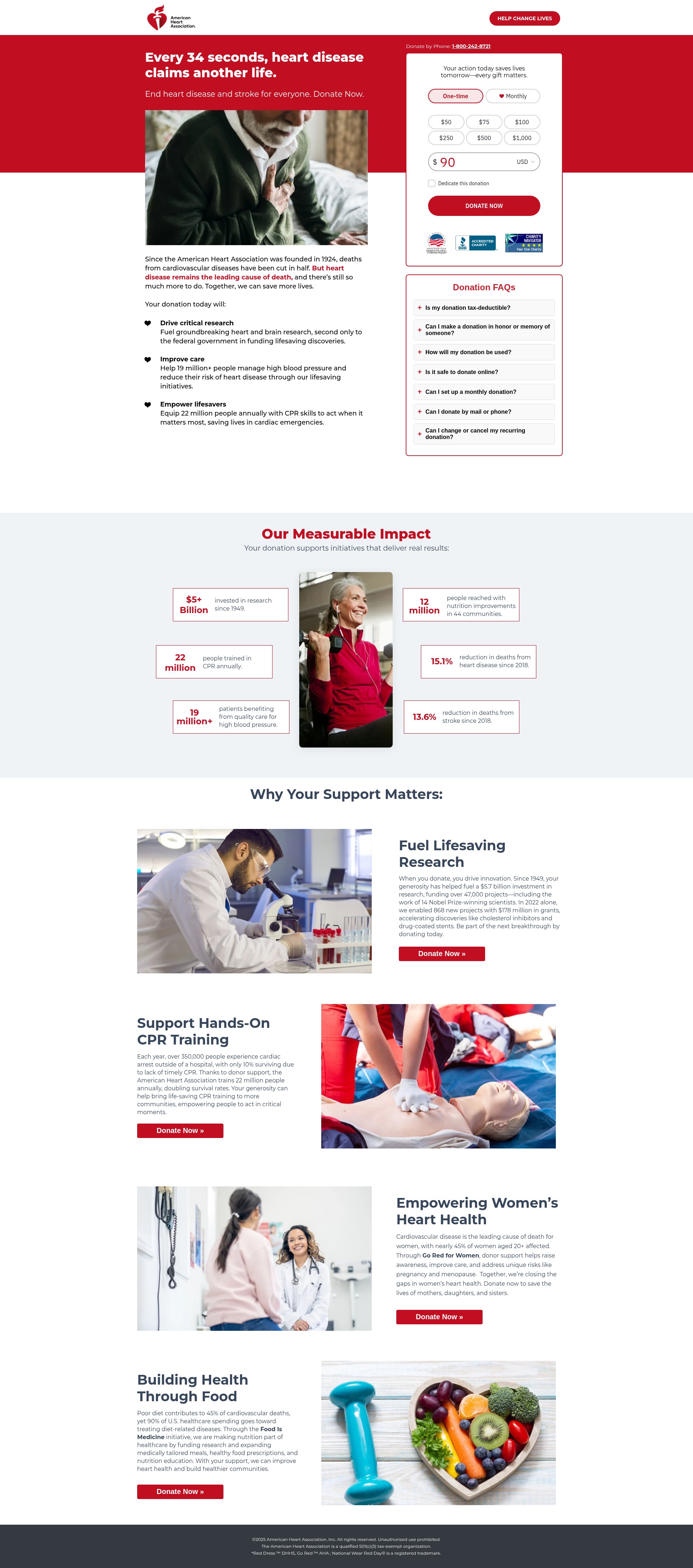 Screenshot of pages.heart.org
