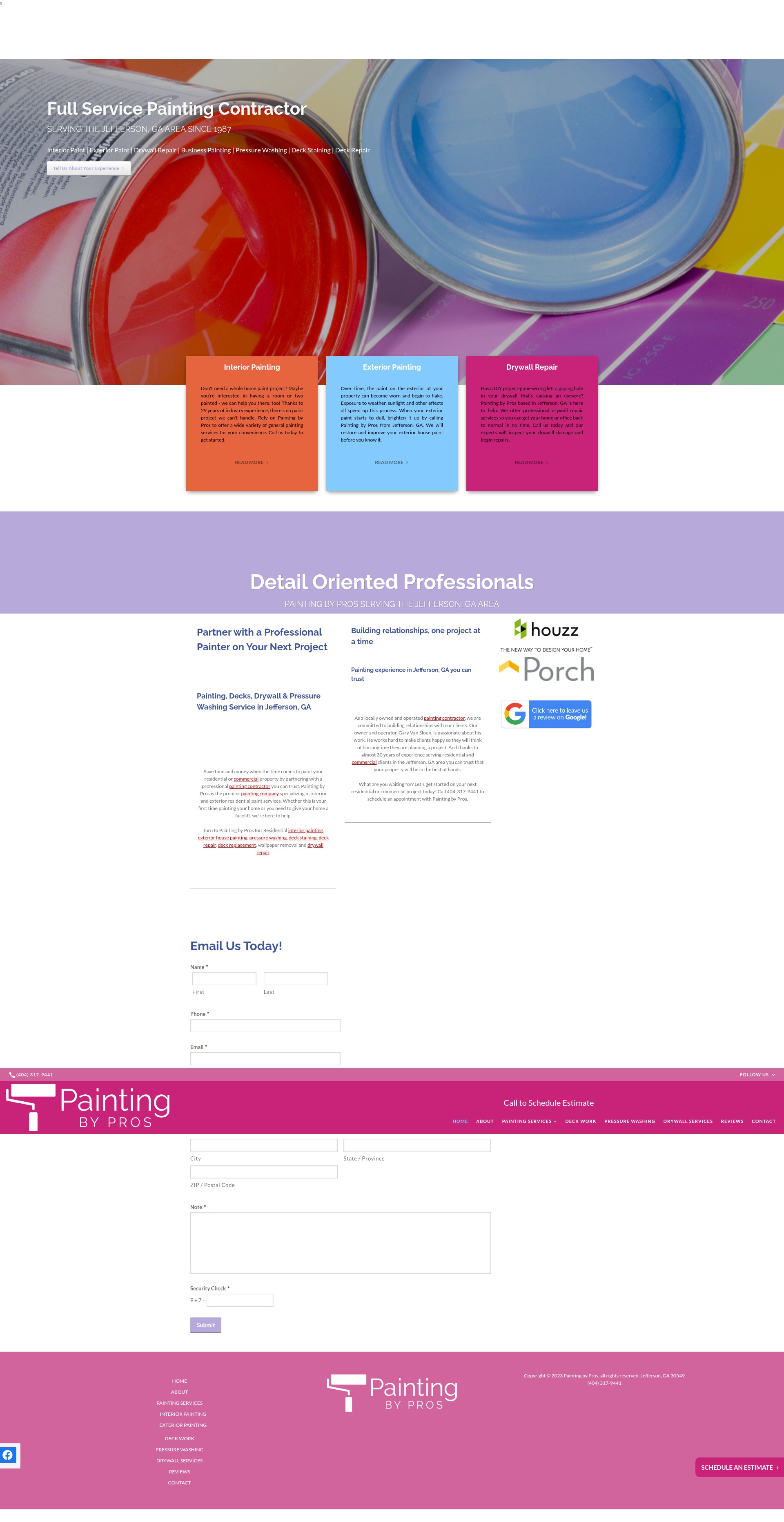 Screenshot of paintingbypros.com