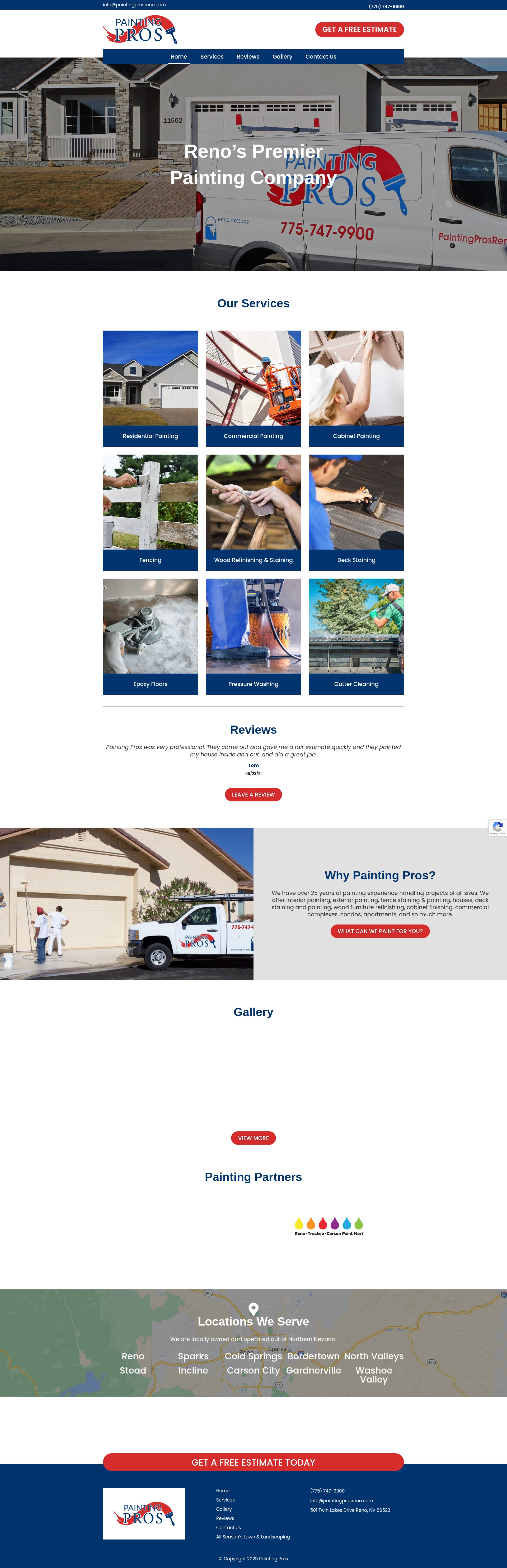 Screenshot of paintingprosreno.com