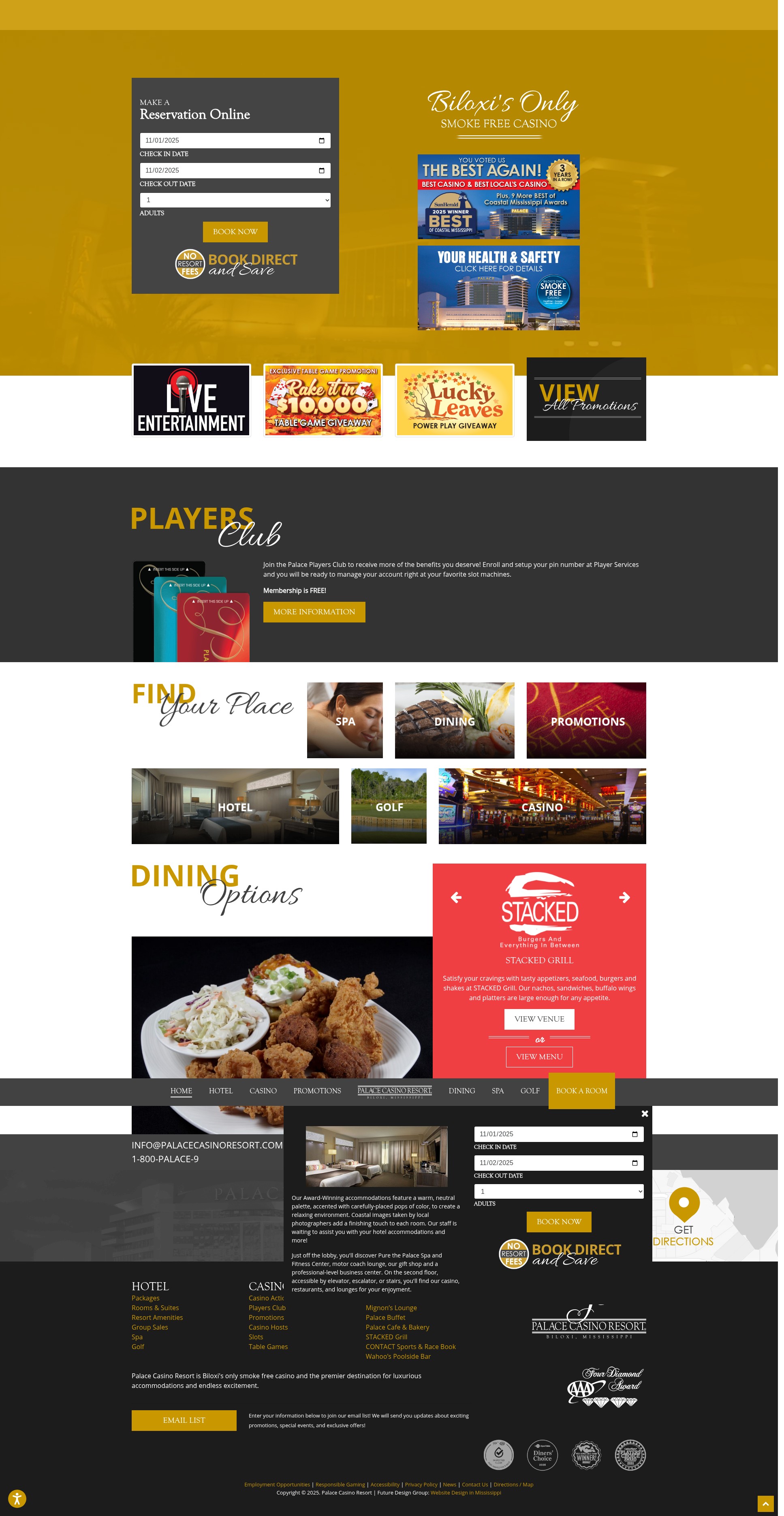Screenshot of palacecasinoresort.com