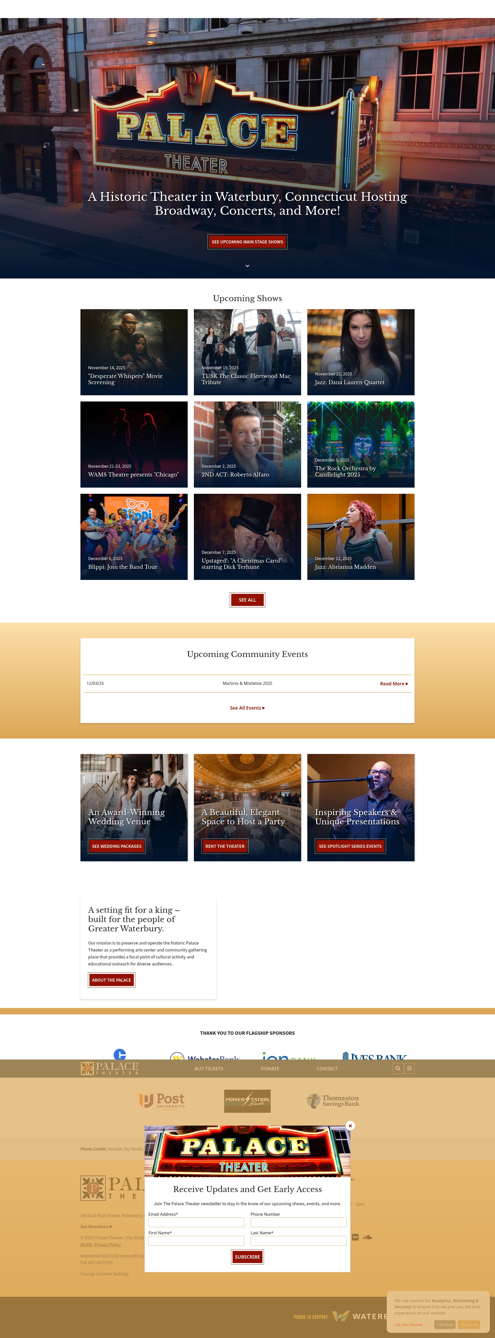 Screenshot of palacetheaterct.org