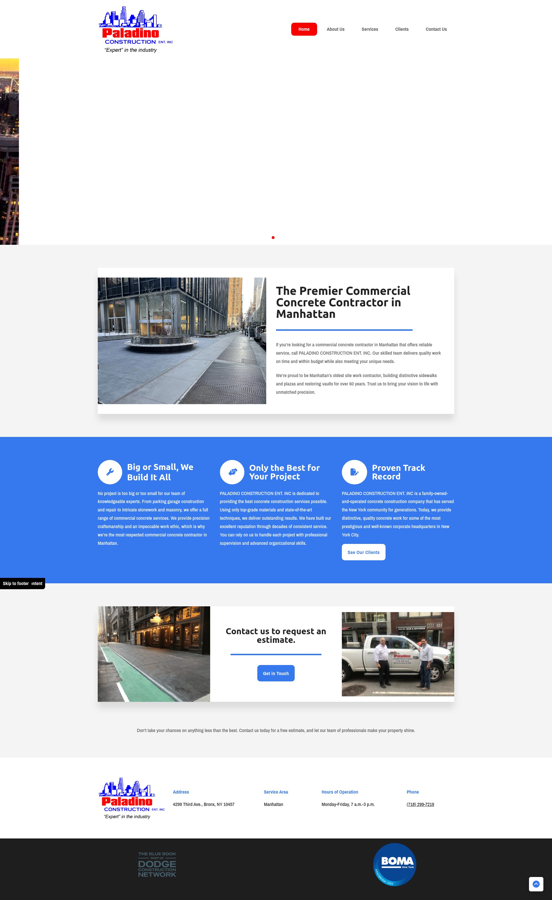 Screenshot of paladinoconstruction.com