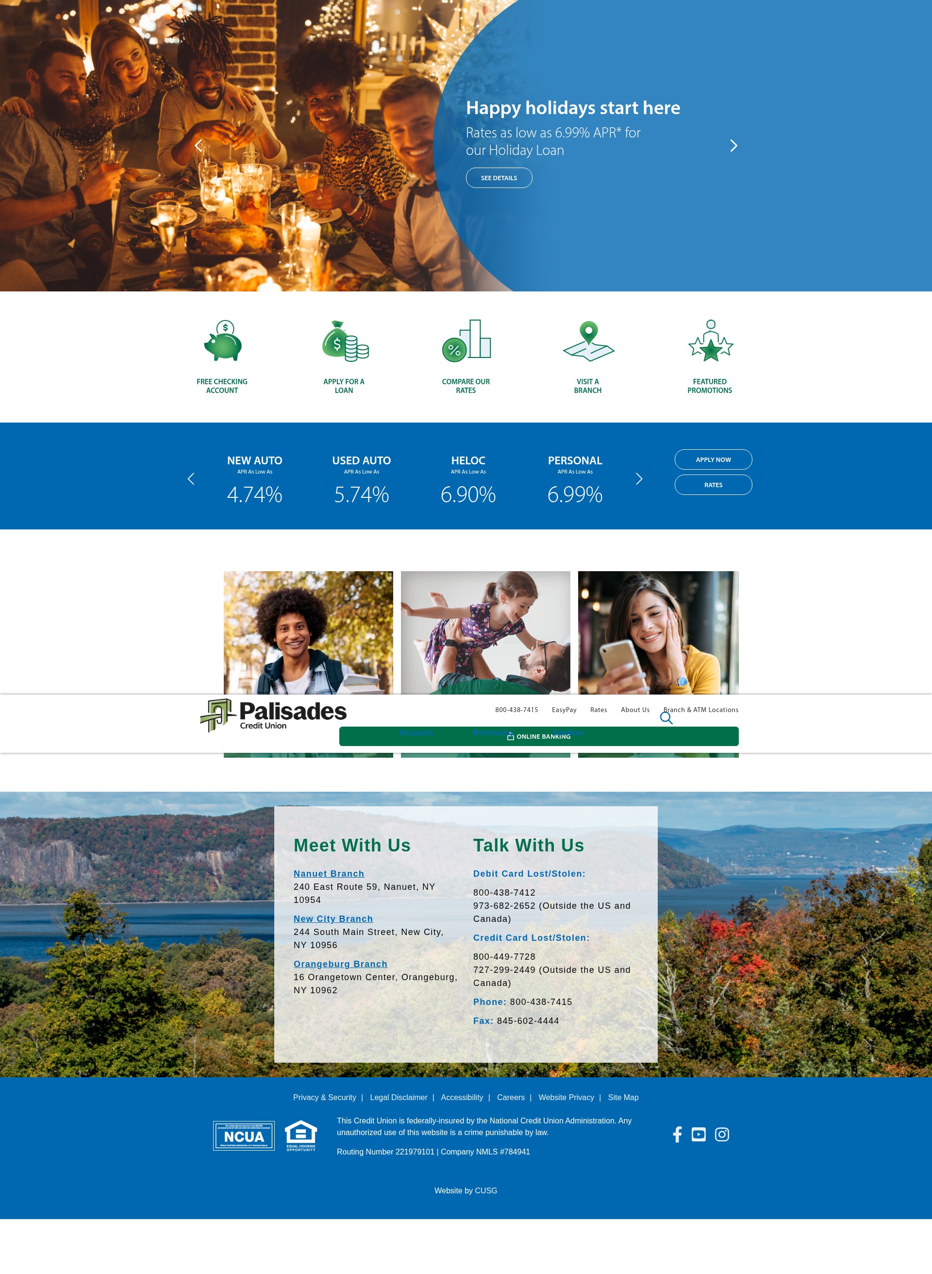 Screenshot of palisadesfcu.org