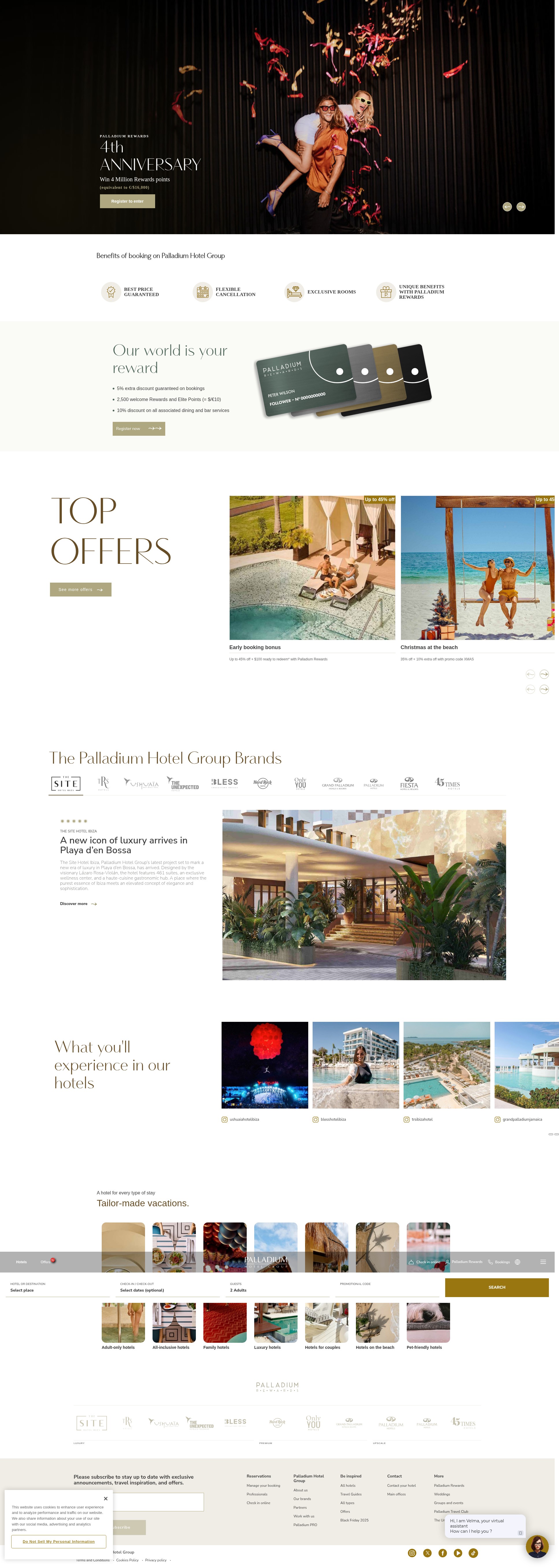 Screenshot of palladiumhotelgroup.com