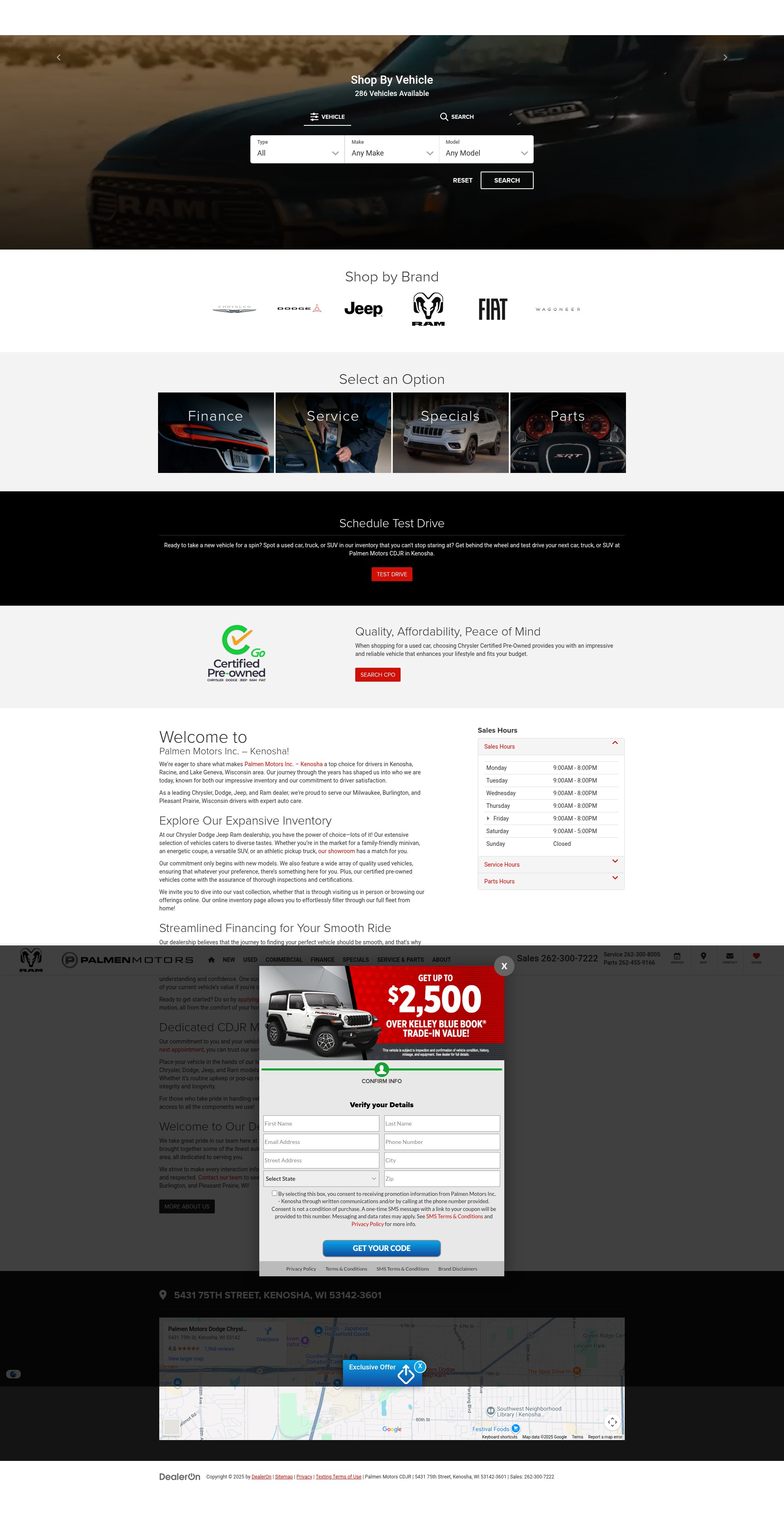 Screenshot of palmenmotors.com