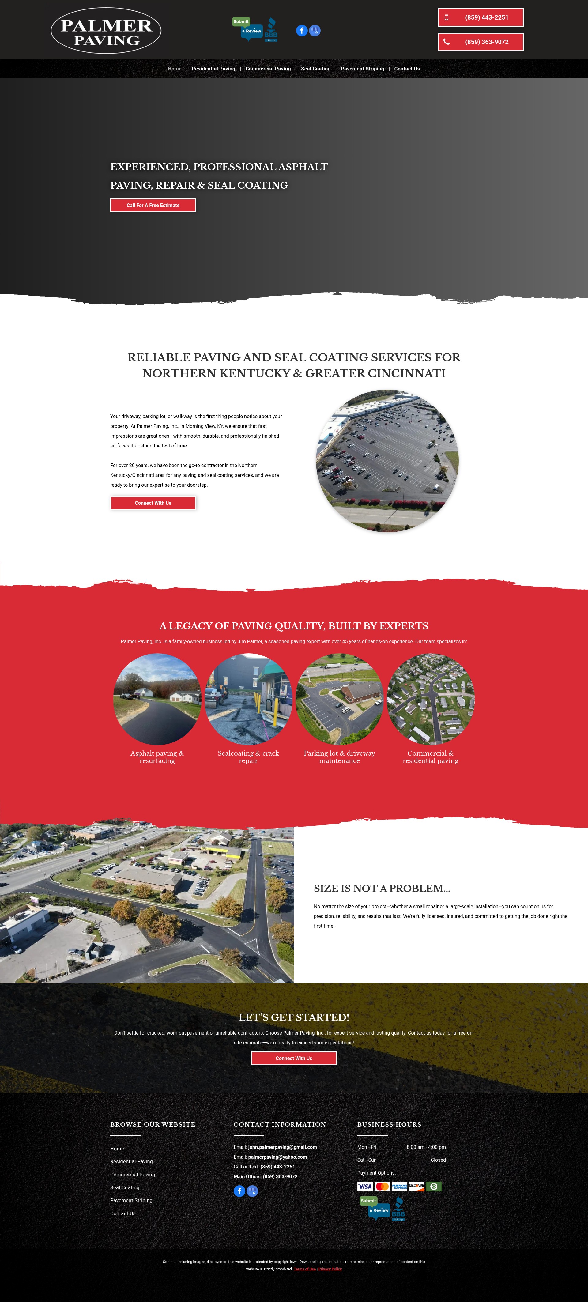 Screenshot of palmerpavingandsealing.com