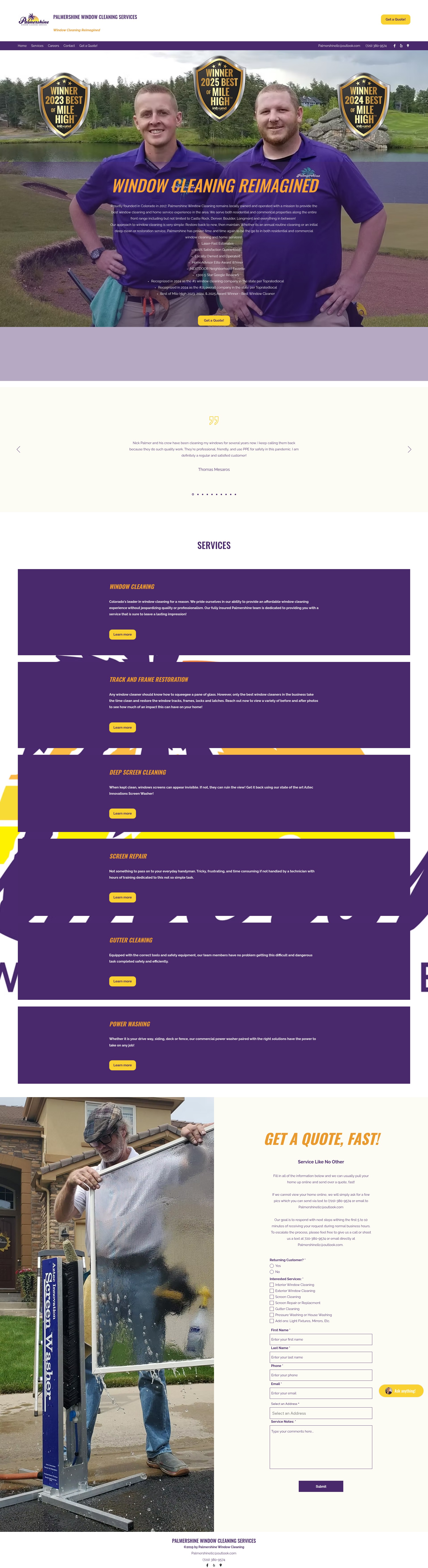 Screenshot of palmershine.com