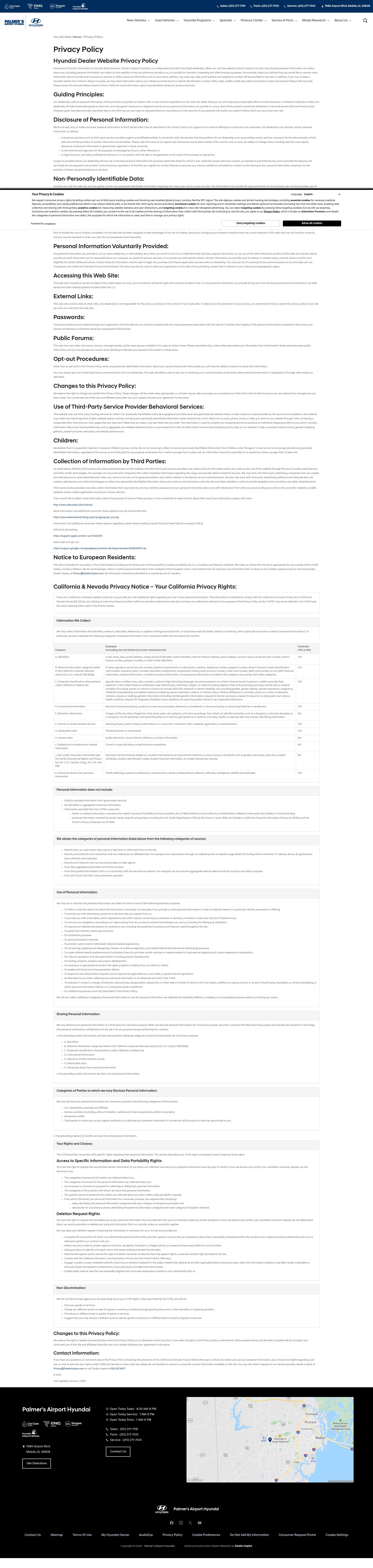 Screenshot of palmershyundai.com