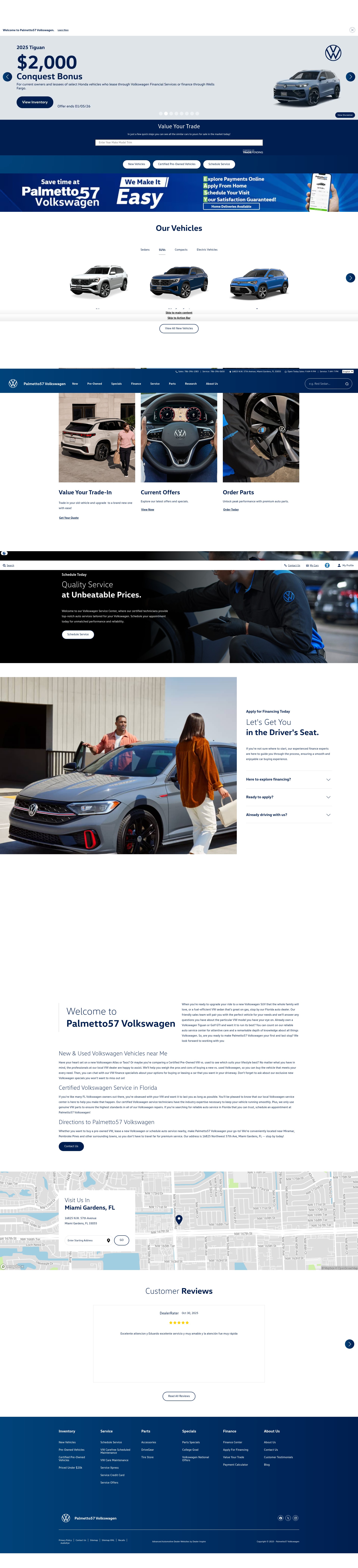 Screenshot of palmetto57vw.com