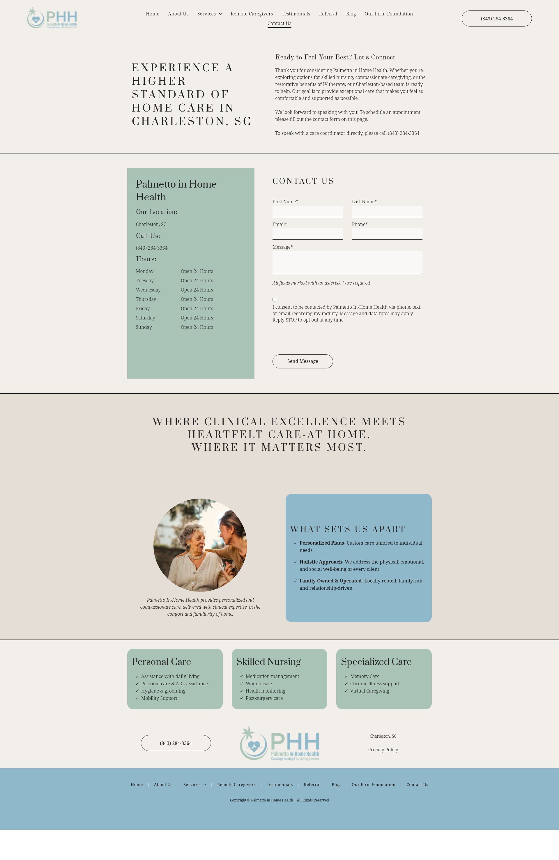 Screenshot of palmettoinhomehealth.com