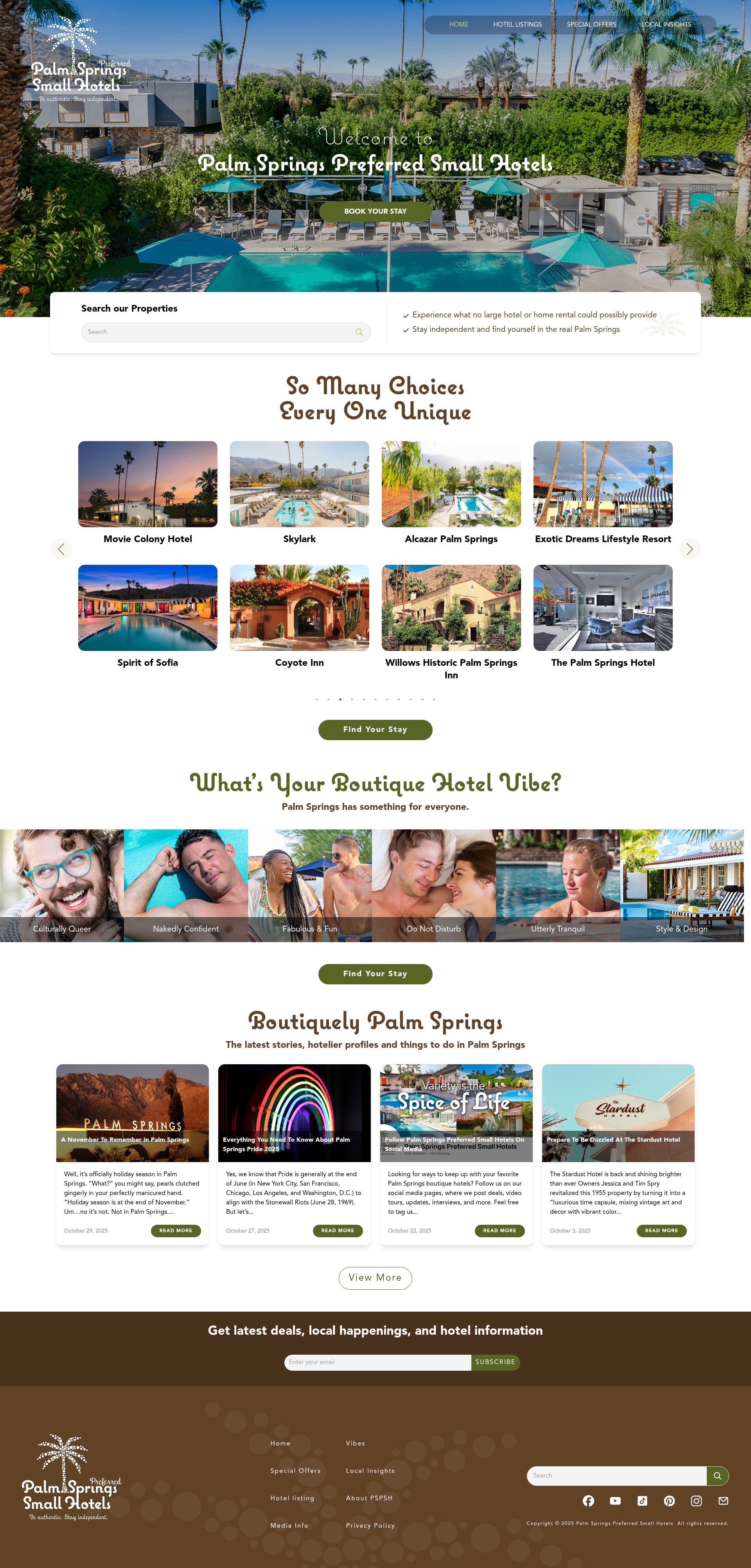Screenshot of palmspringspreferredsmallhotels.com