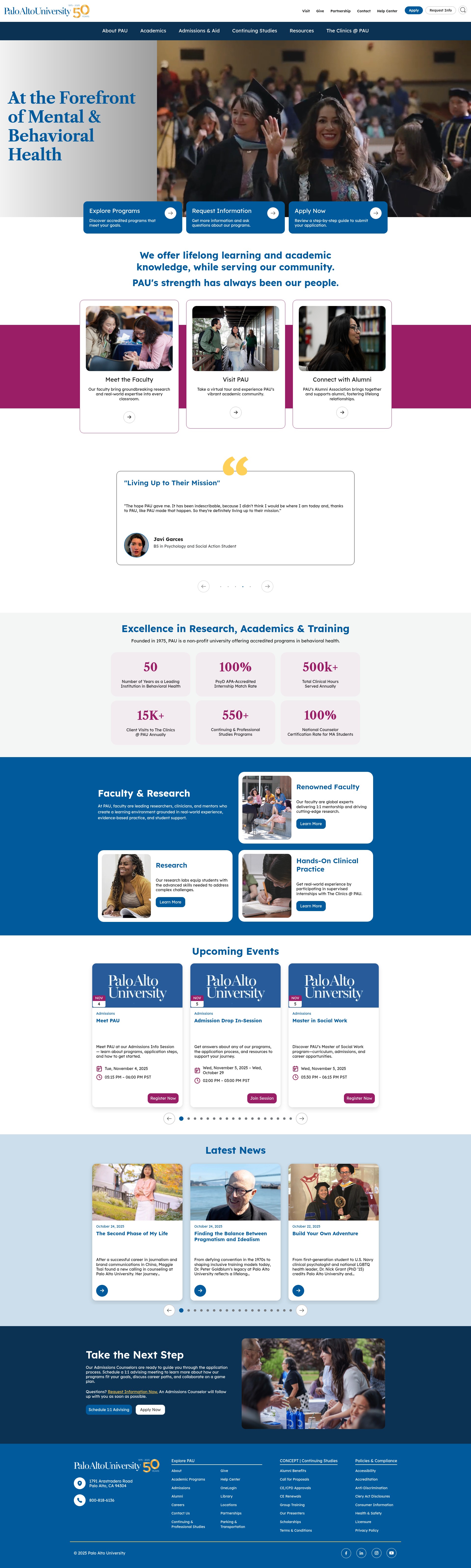Screenshot of paloaltou.edu