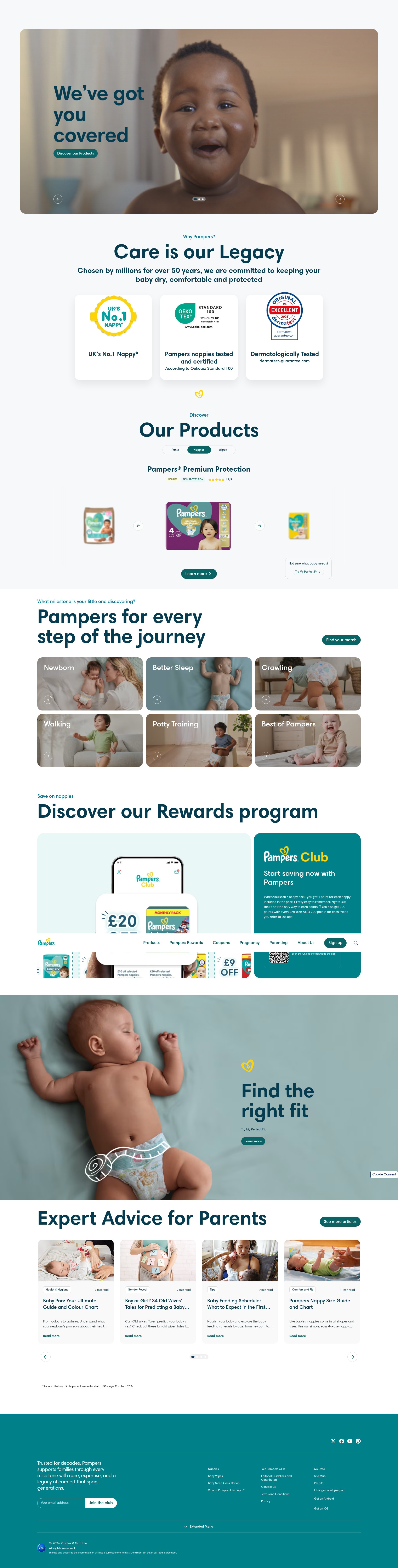 Screenshot of pampers.co.uk
