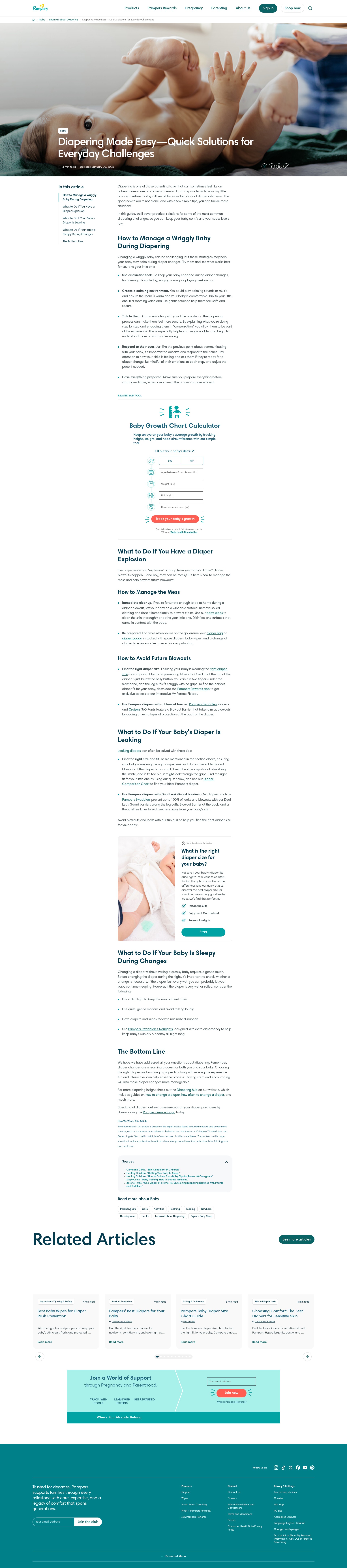 Screenshot of pampers.com