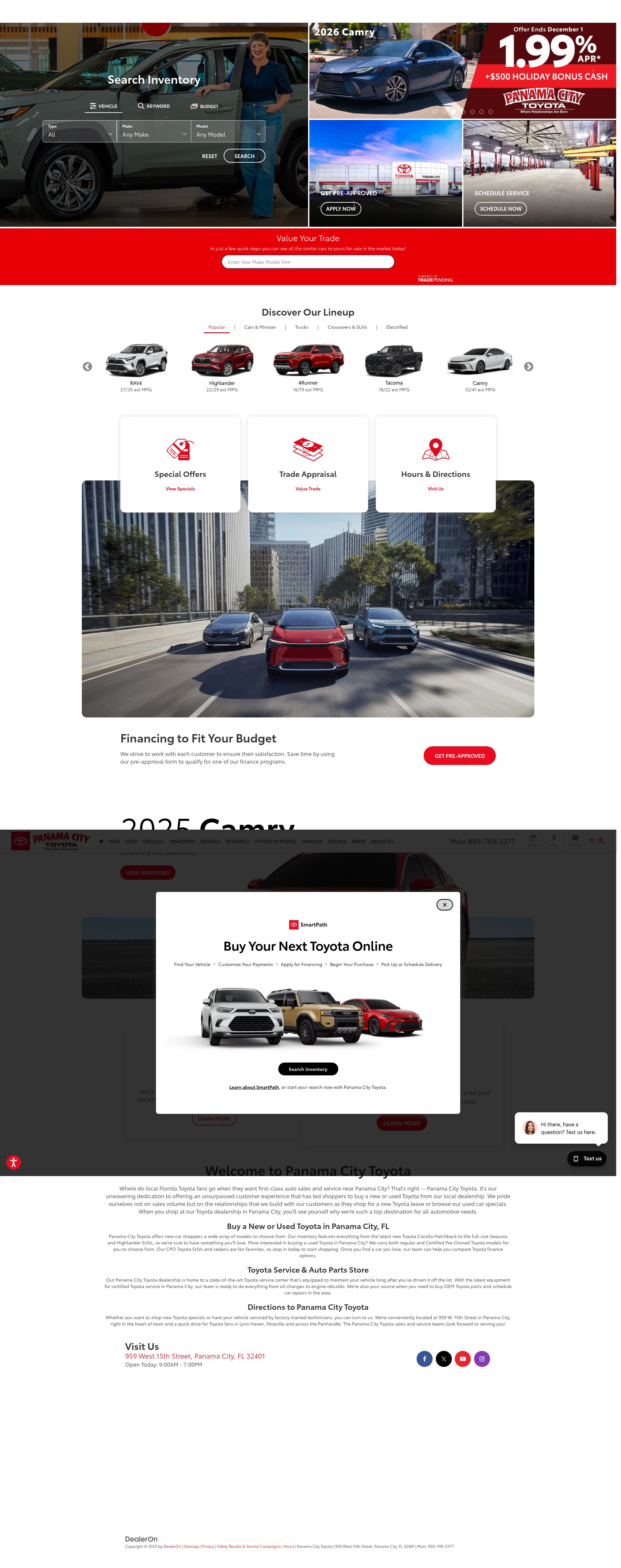 Screenshot of panamacitytoyota.com