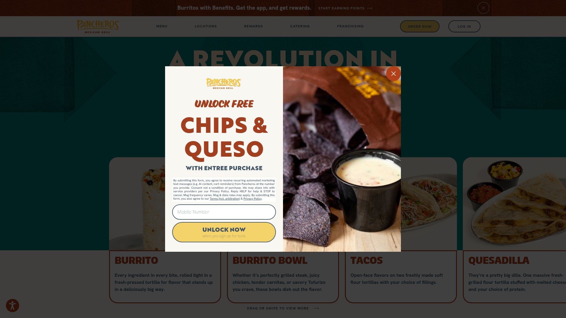 Screenshot of pancheros.com