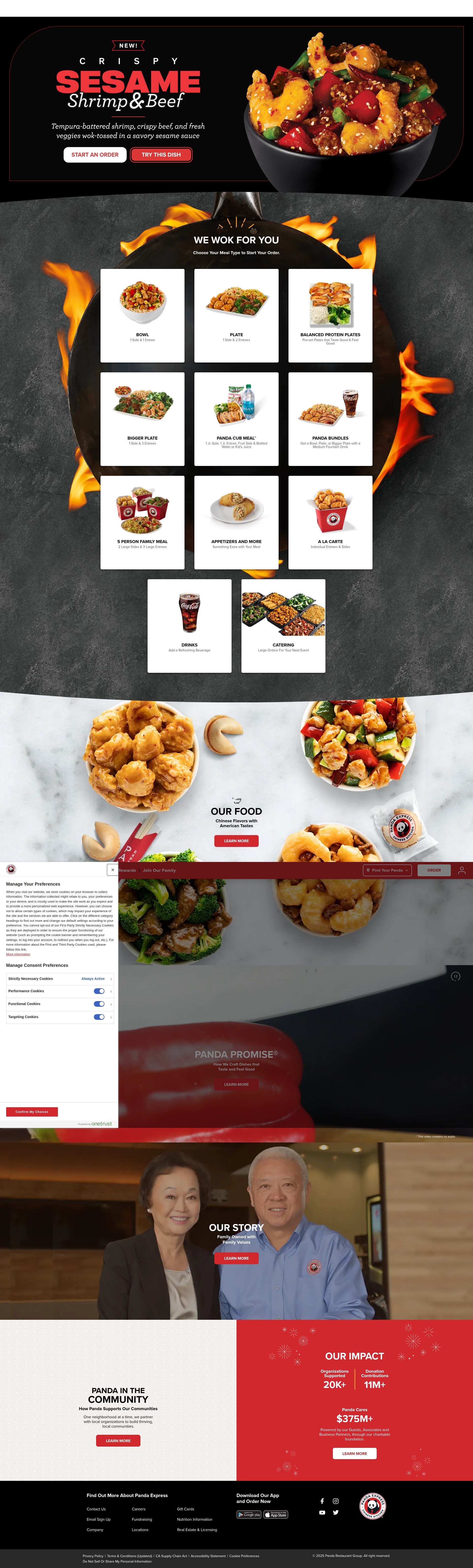 Screenshot of pandaexpress.com