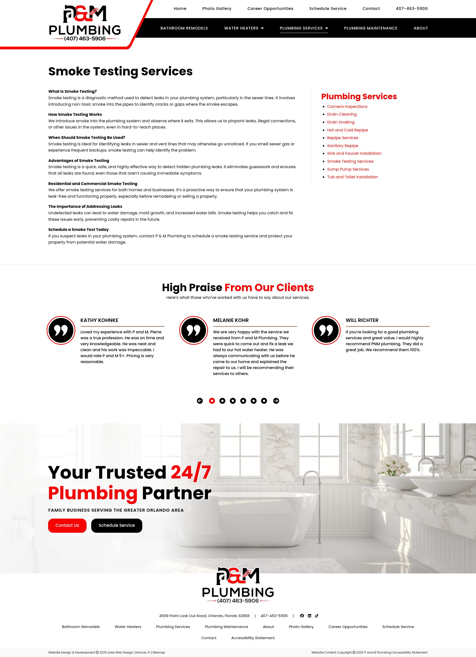 Screenshot of pandmplumbingfl.com