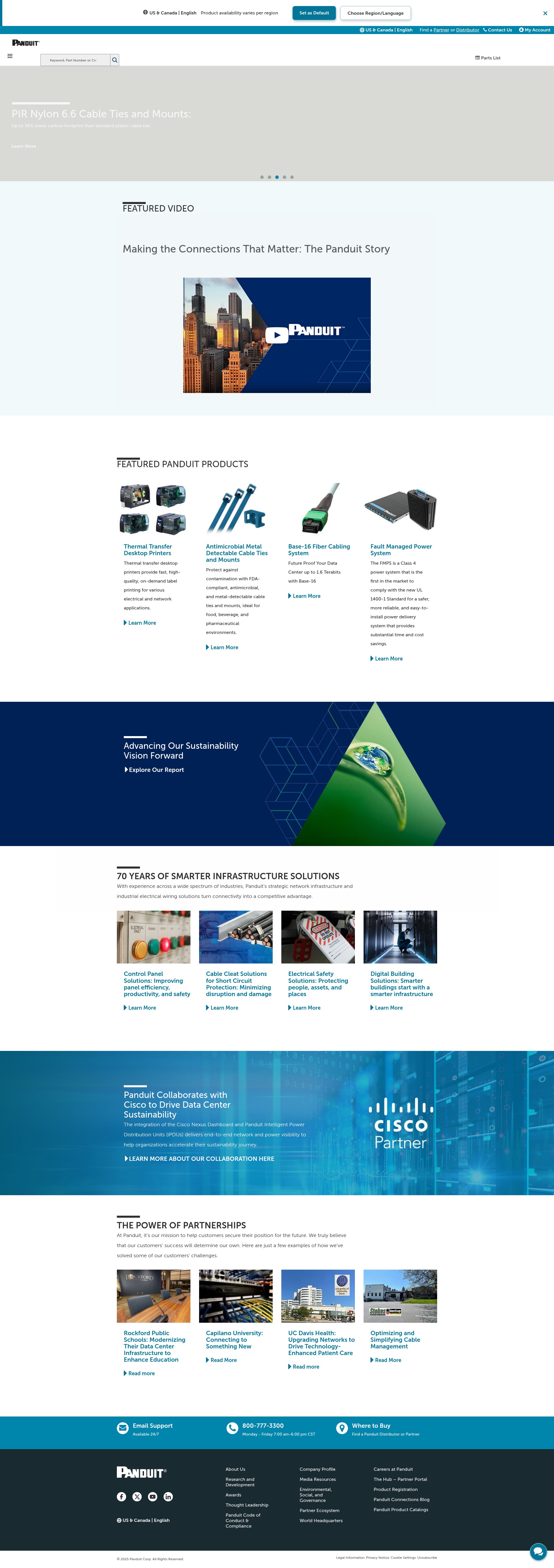 Screenshot of panduit.com
