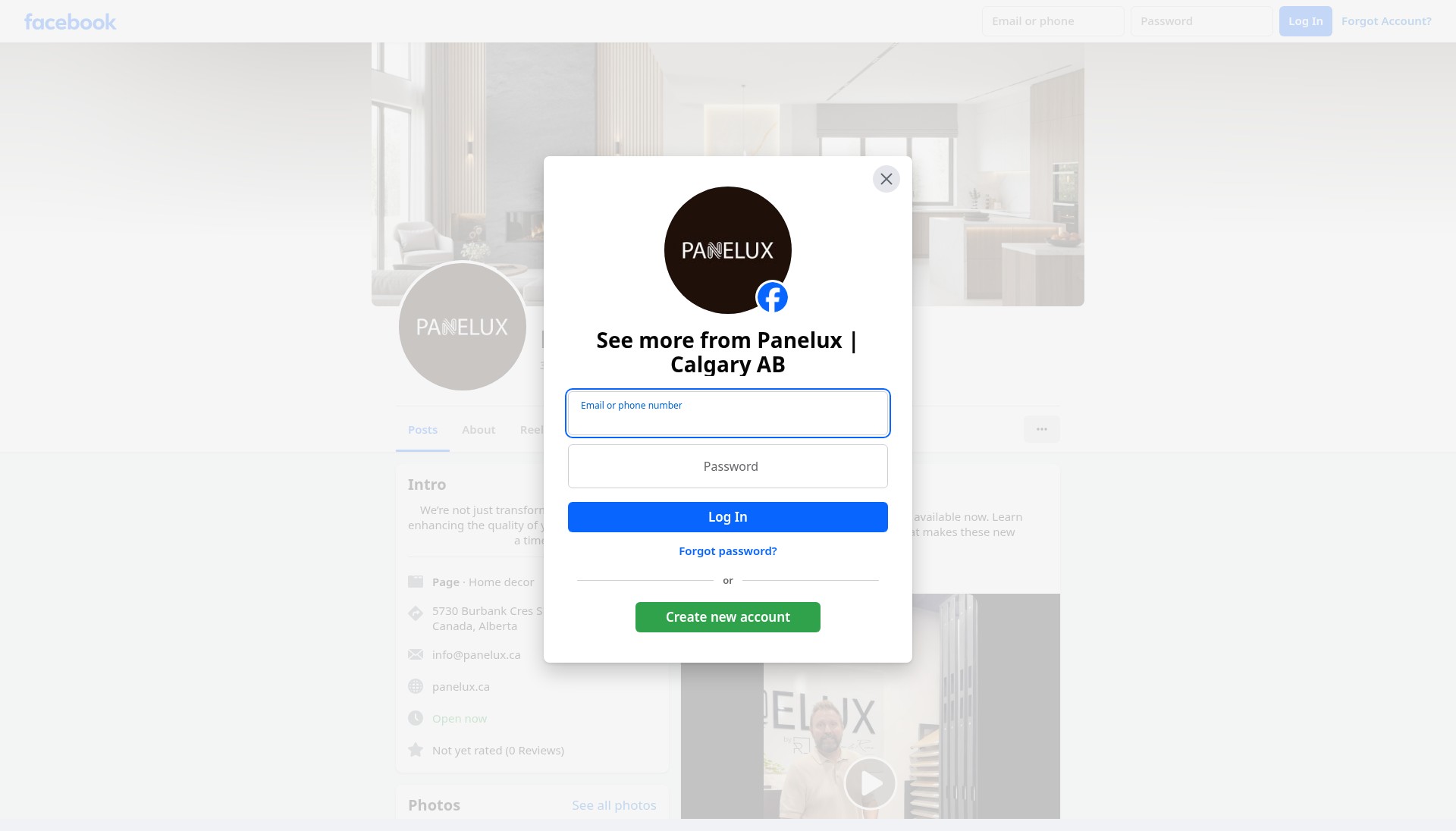 Screenshot of panelux.ca