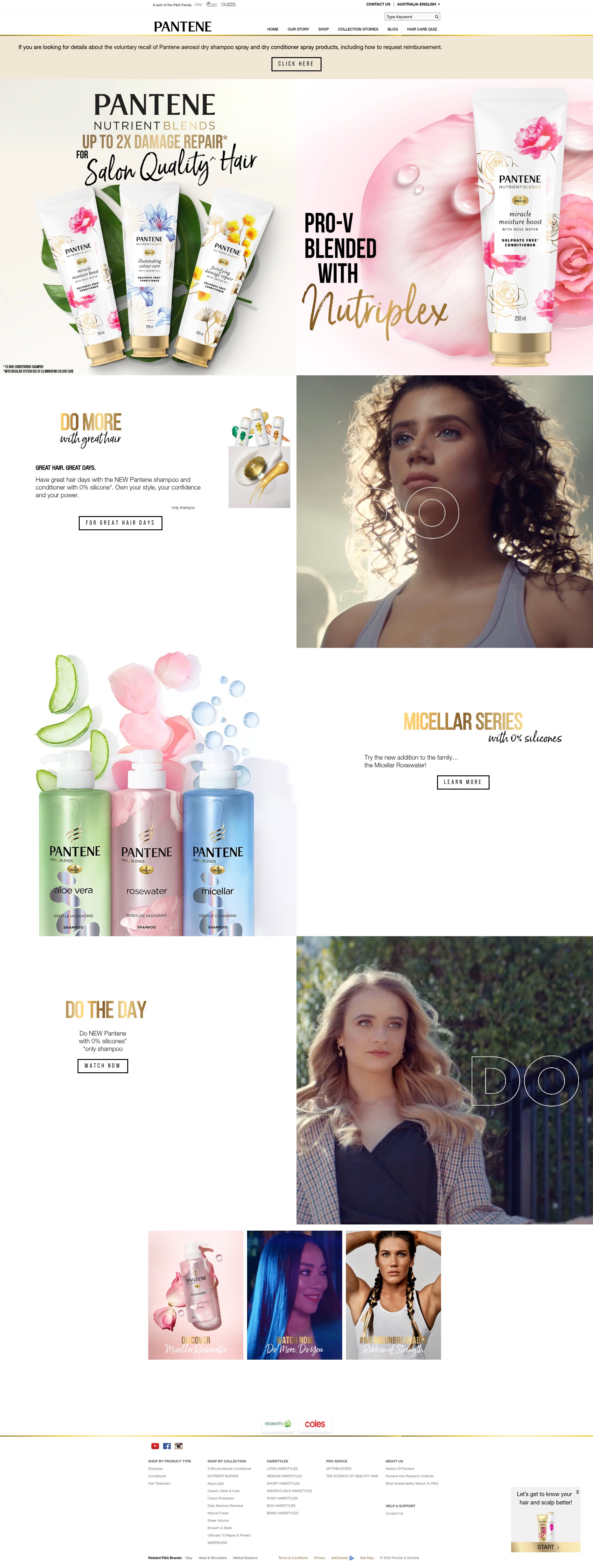 Screenshot of pantene.com.au