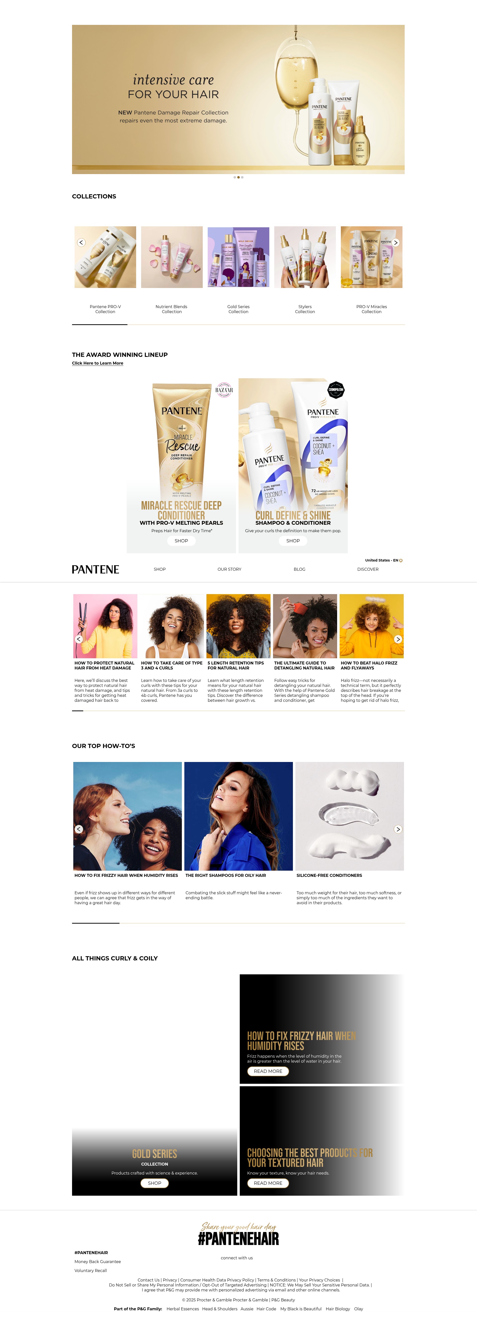 Screenshot of pantene.com