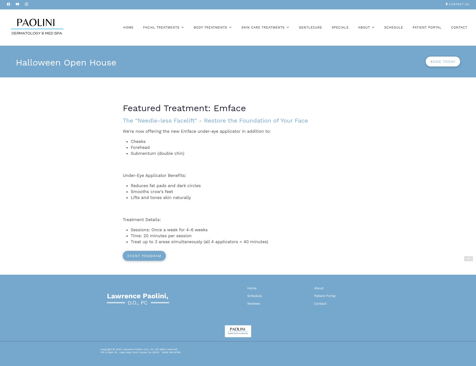 Screenshot of paoliniskincare.com
