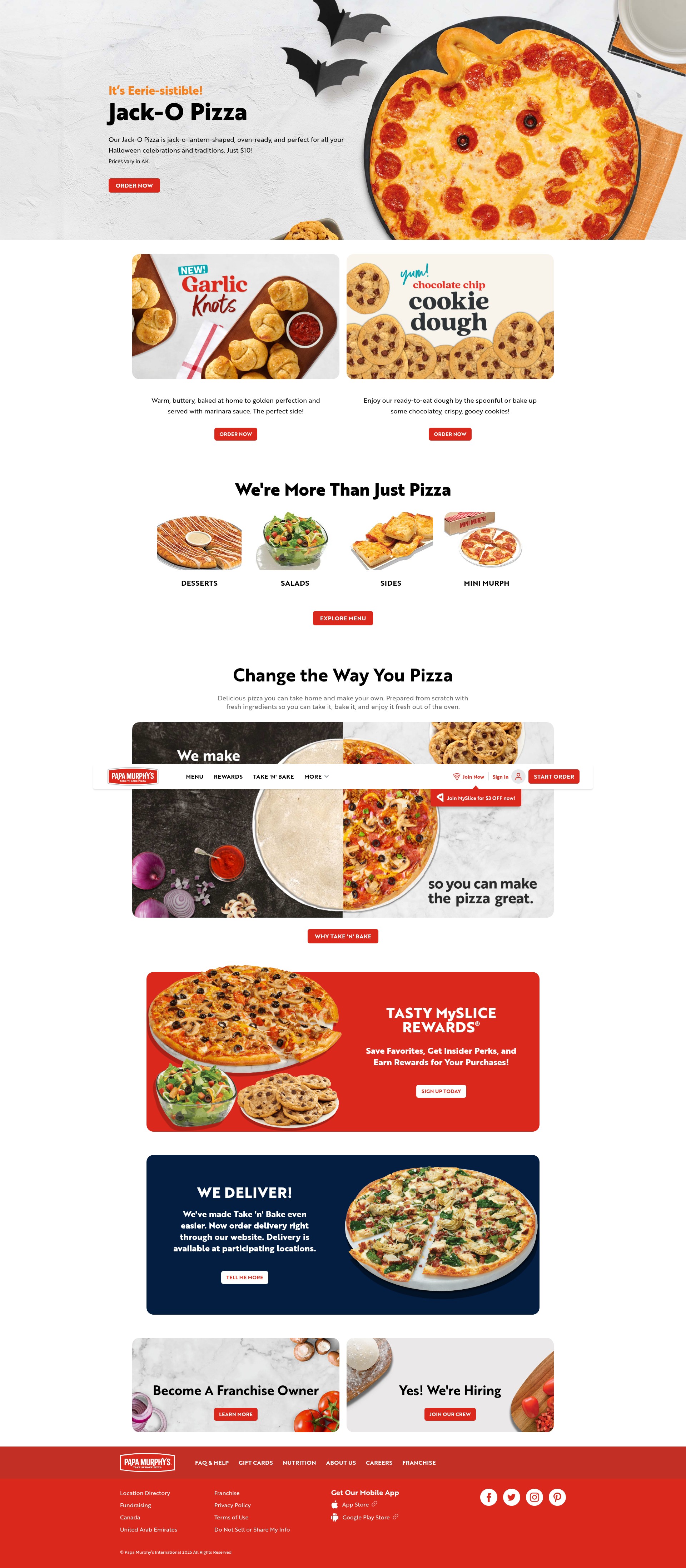 Screenshot of papamurphys.com