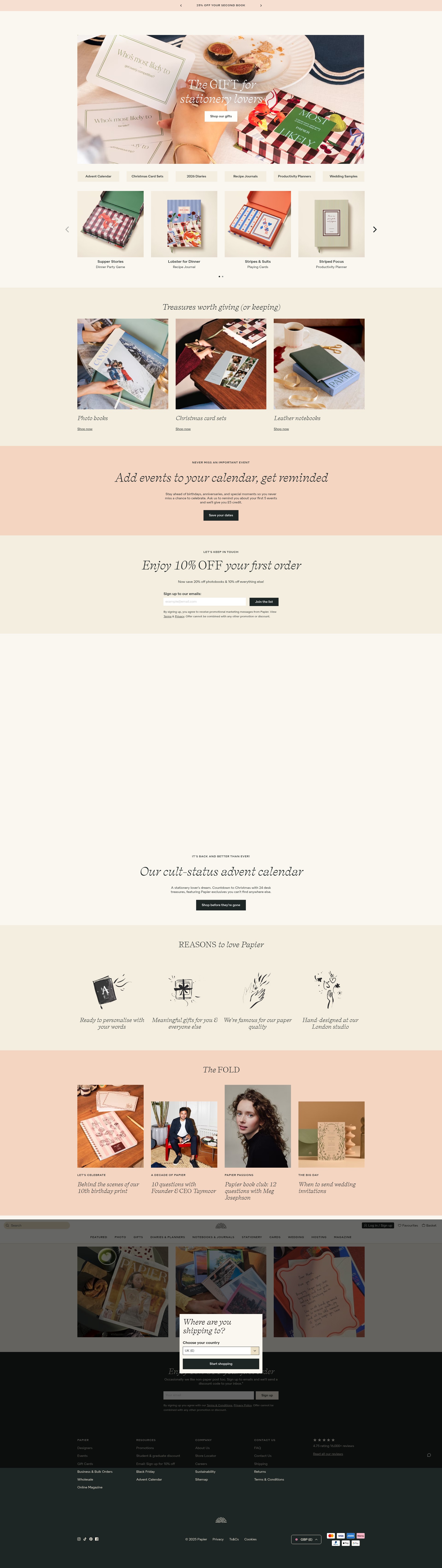 Screenshot of papier.com