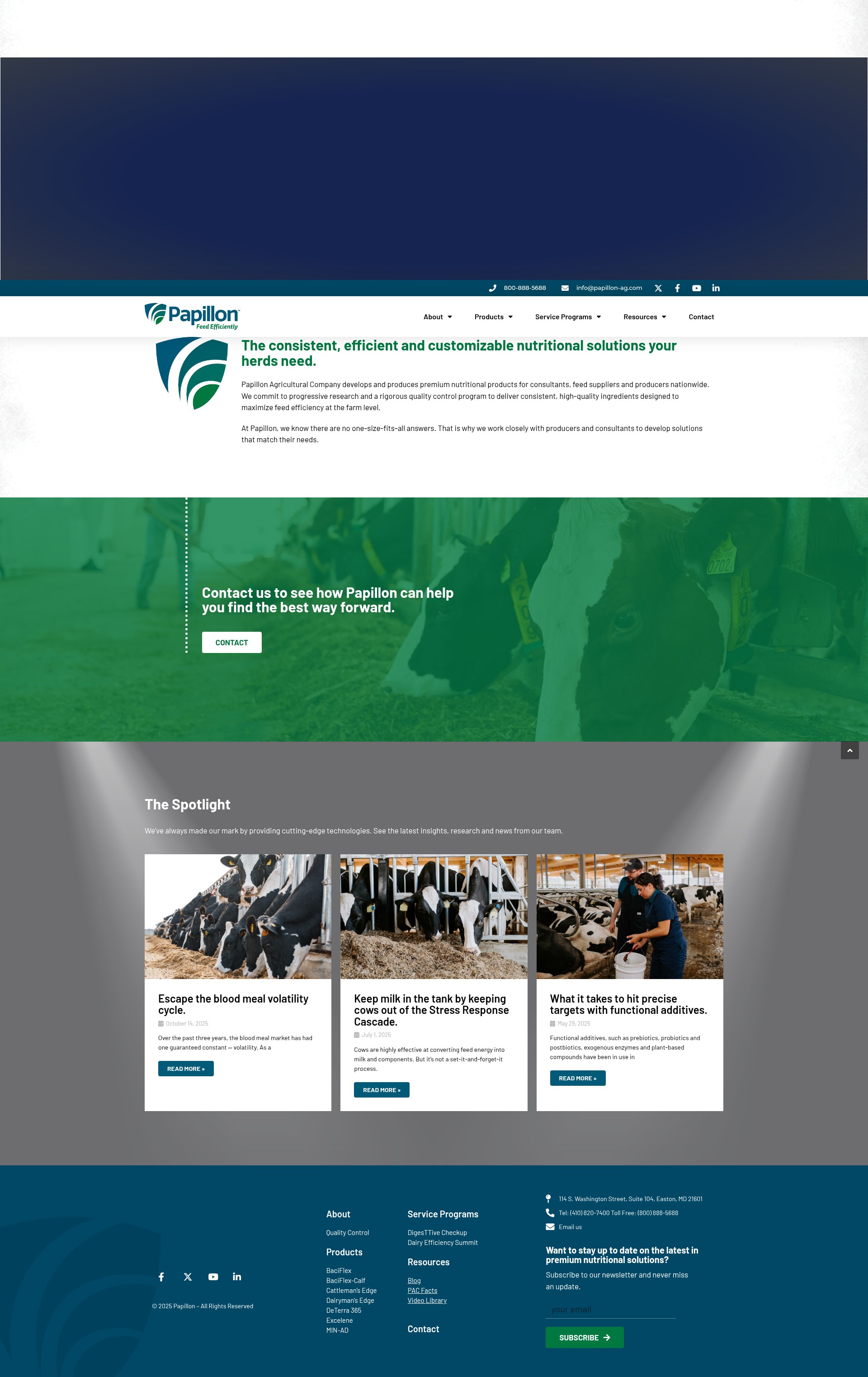 Screenshot of papillon-ag.com