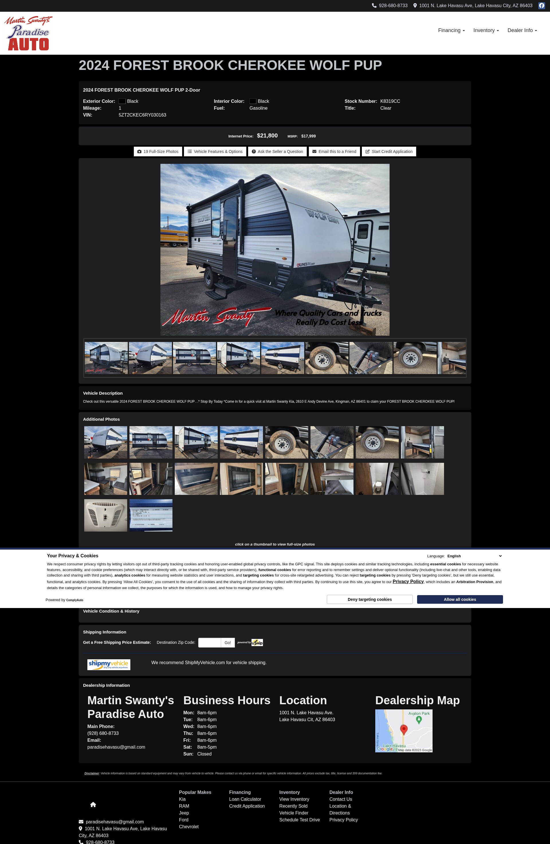 Screenshot of paradiseautoandtruckcenter.com