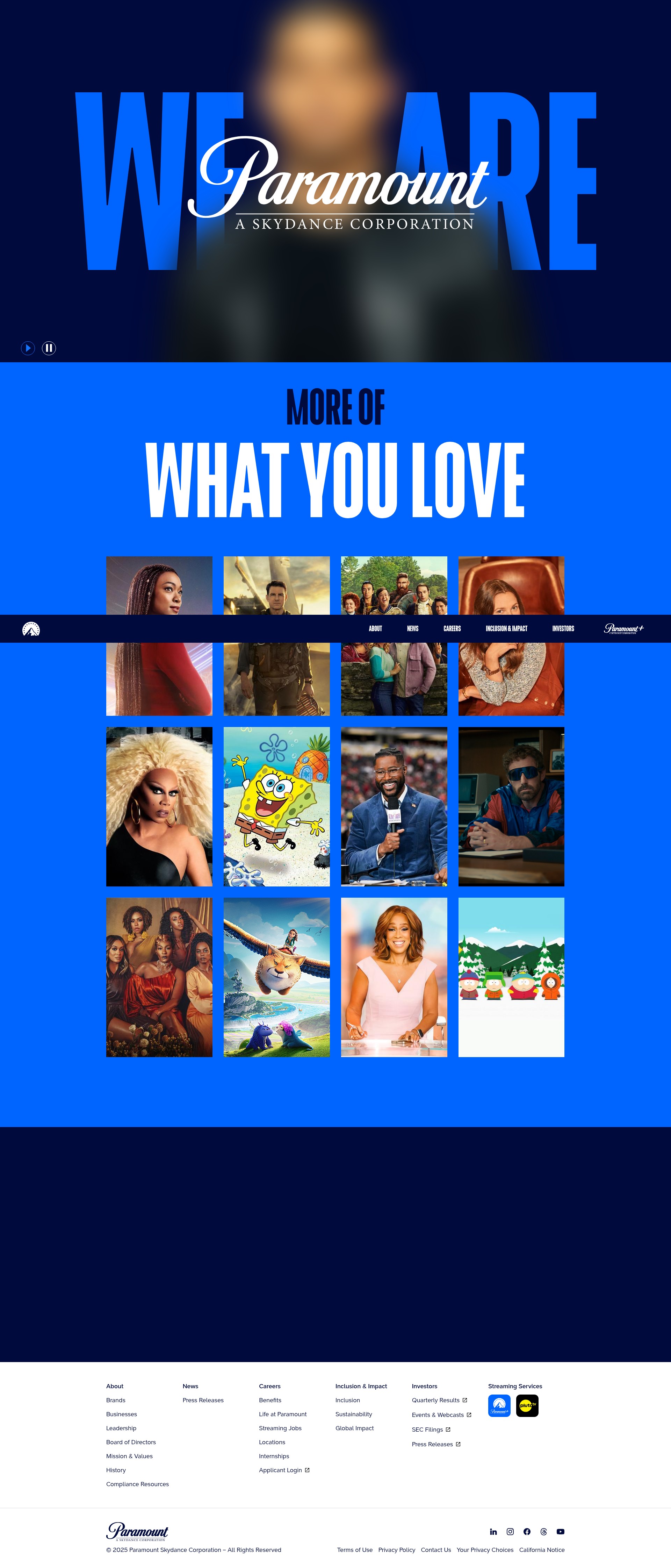 Screenshot of paramount.com