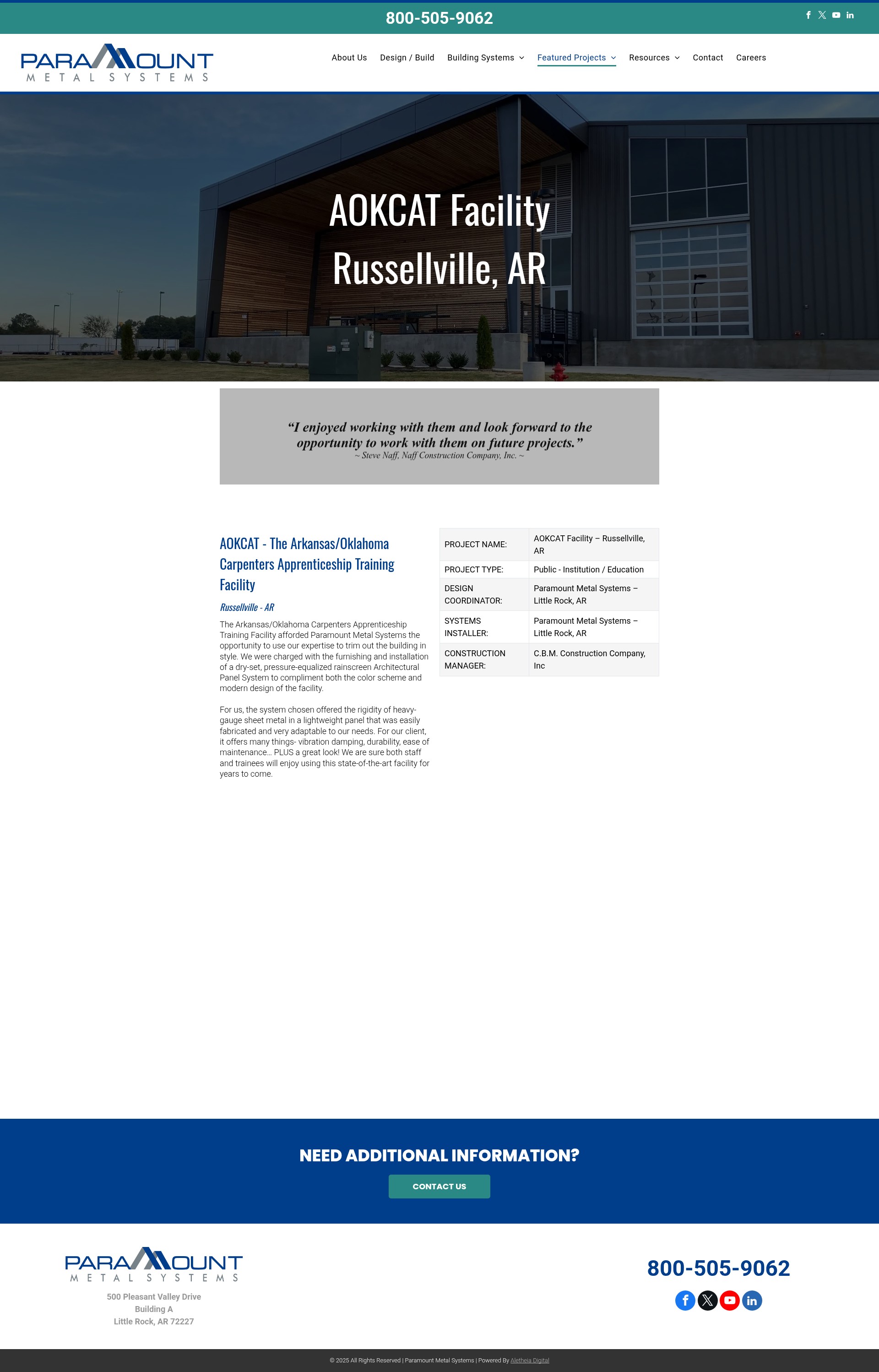 Screenshot of paramountmetalsystems.com