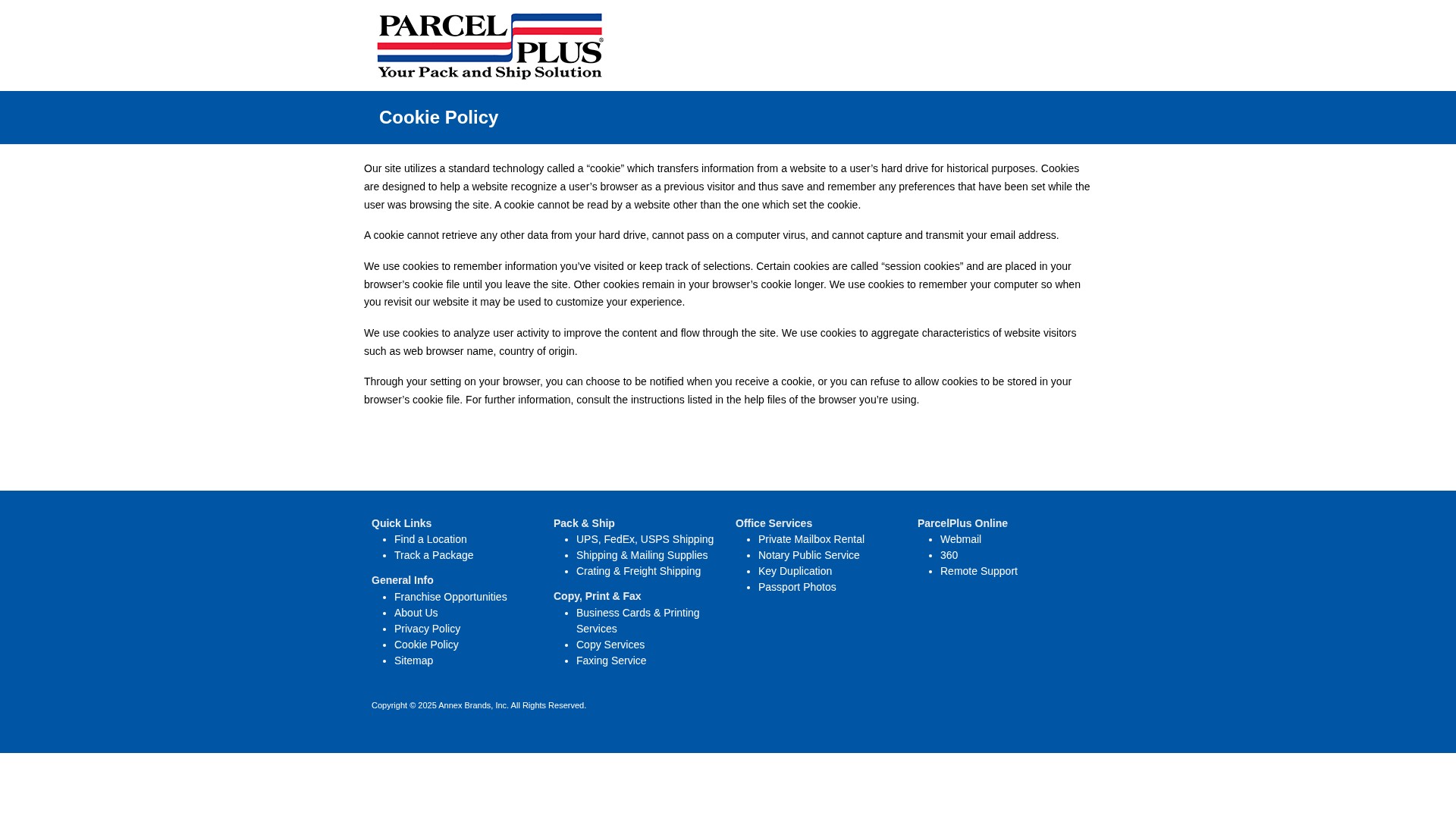 Screenshot of parcelplus.com