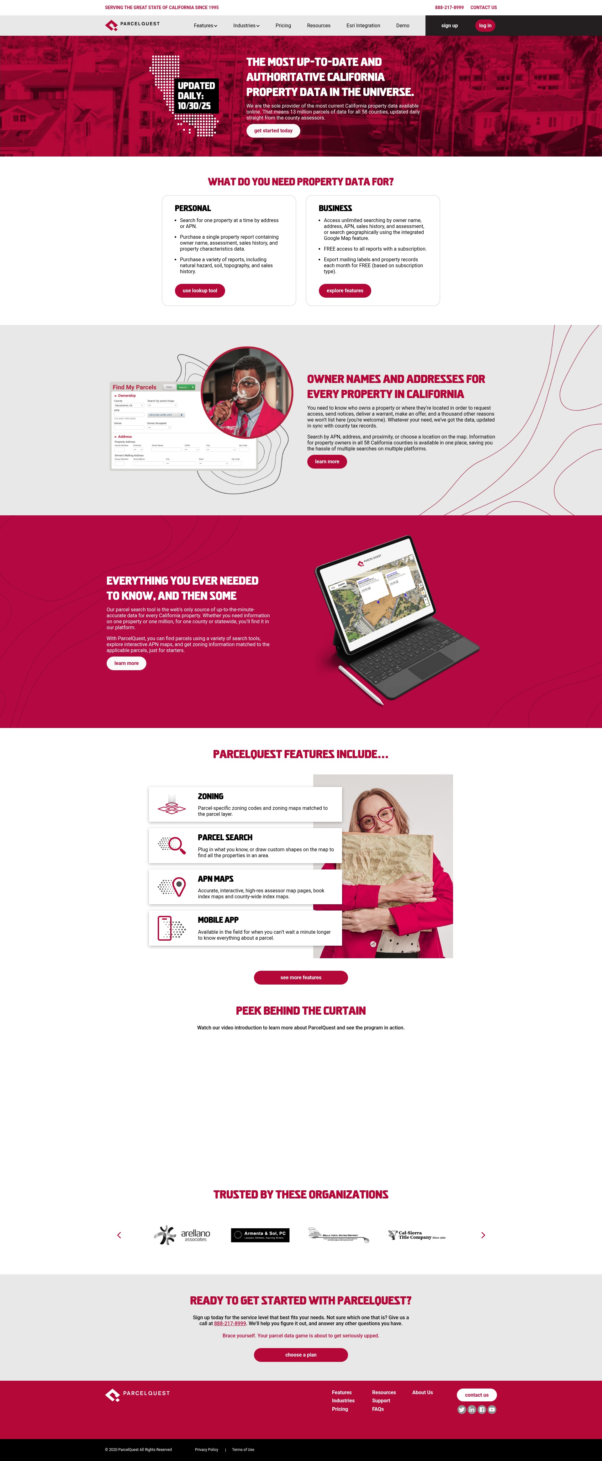 Screenshot of parcelquest.com