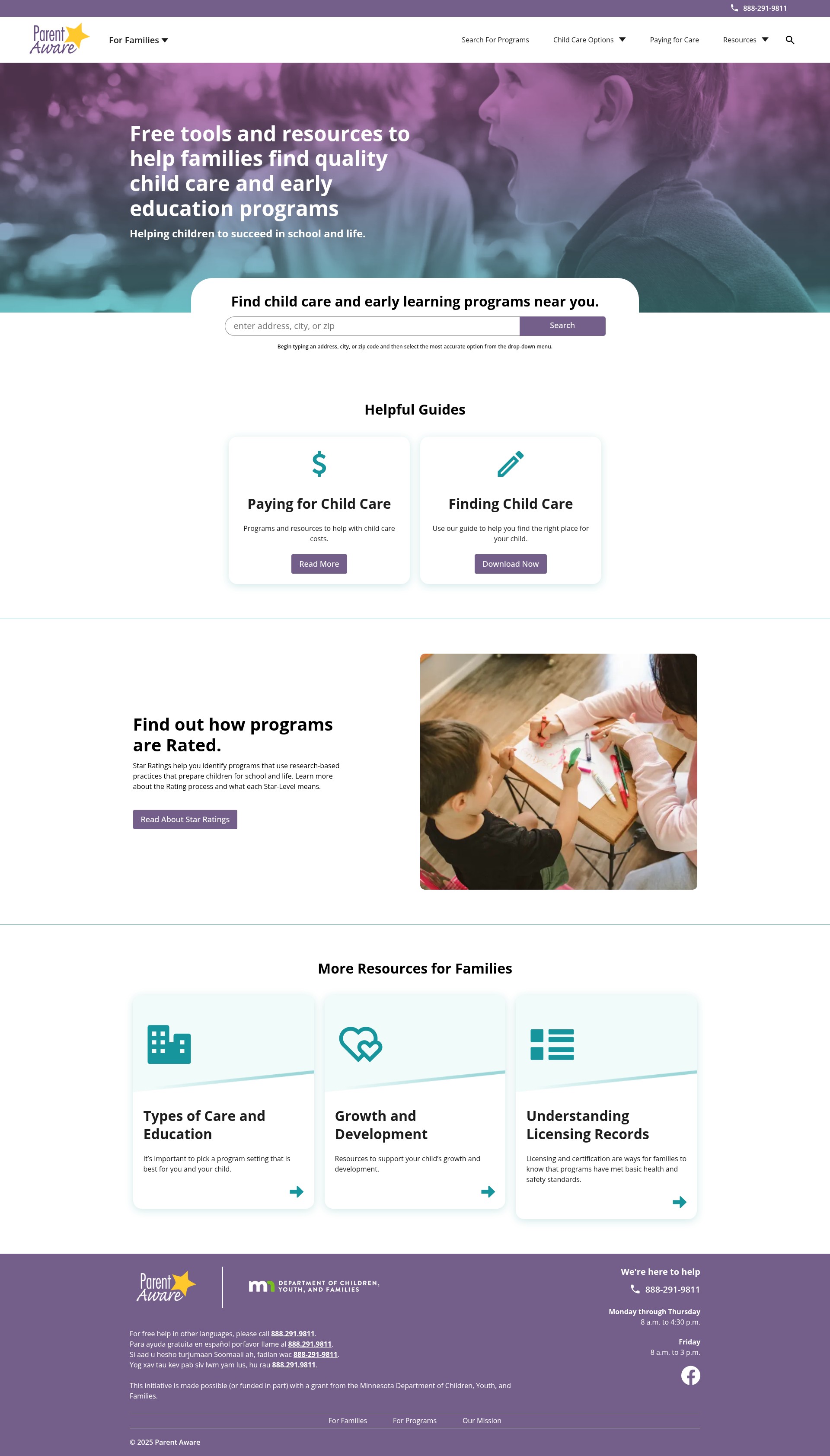 Screenshot of parentaware.org