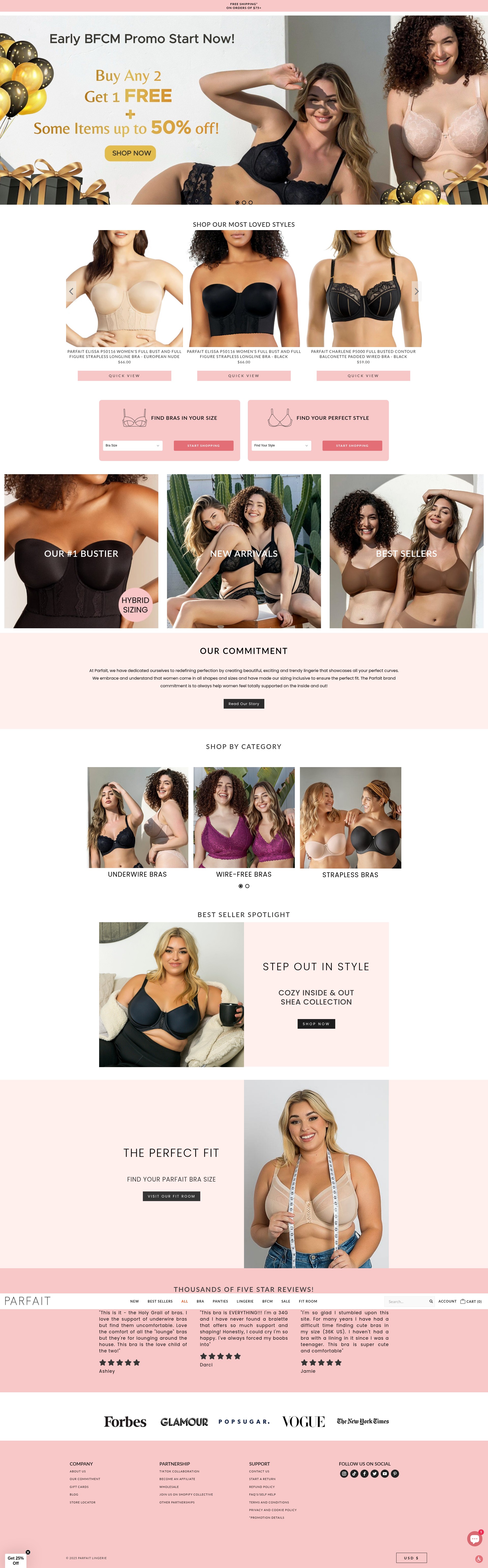 Screenshot of parfait-lingerie.myshopify.com